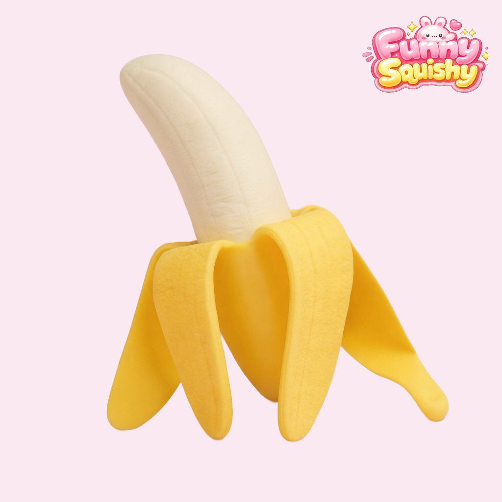 Peeled Banana Squishy, Half-Peeled Slow-Rise Squeeze Fidget
