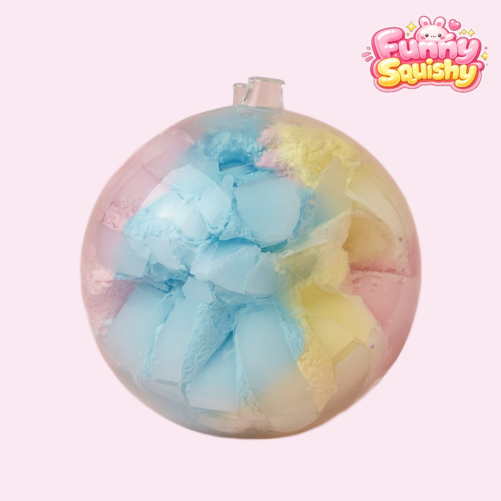 Cracking Wax Ball Squishy – Rainbow Crackle ASMR Stress Toy