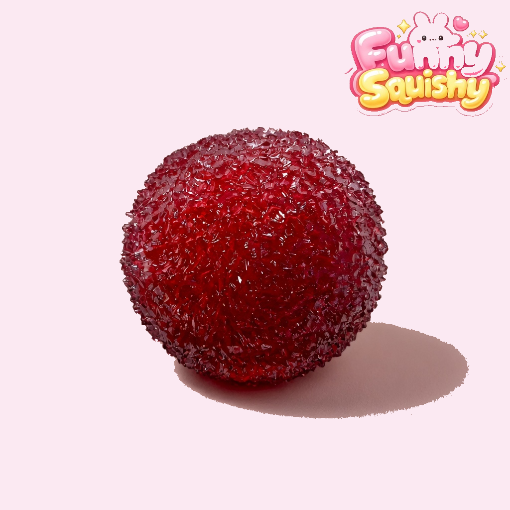 Crystal Slushy Ball – Cherry Gel Bead Stress Ball, Zero Bounce-Back