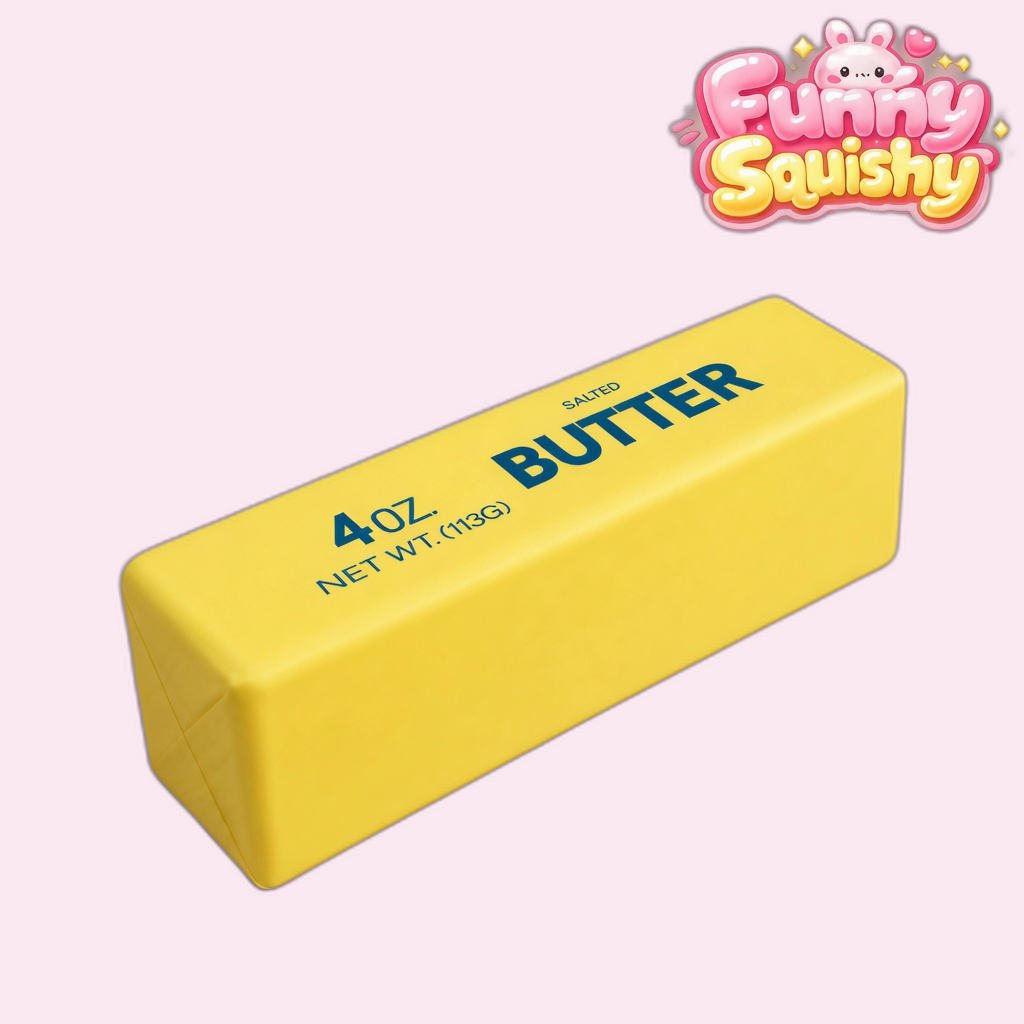 Soft Cheese Squishy, Marshmallow-Plush Squeeze Toy