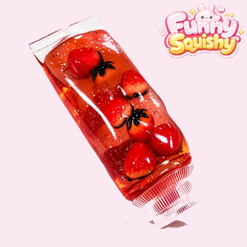 Strawberry Toothpaste Squishy, Fruity Squeeze Fidget