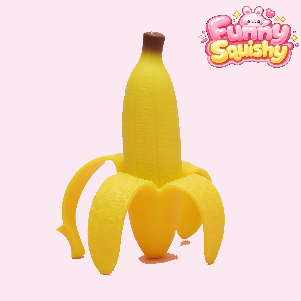 Stress Relief Banana Squishy, Scented 5-Inch Palm Squeeze