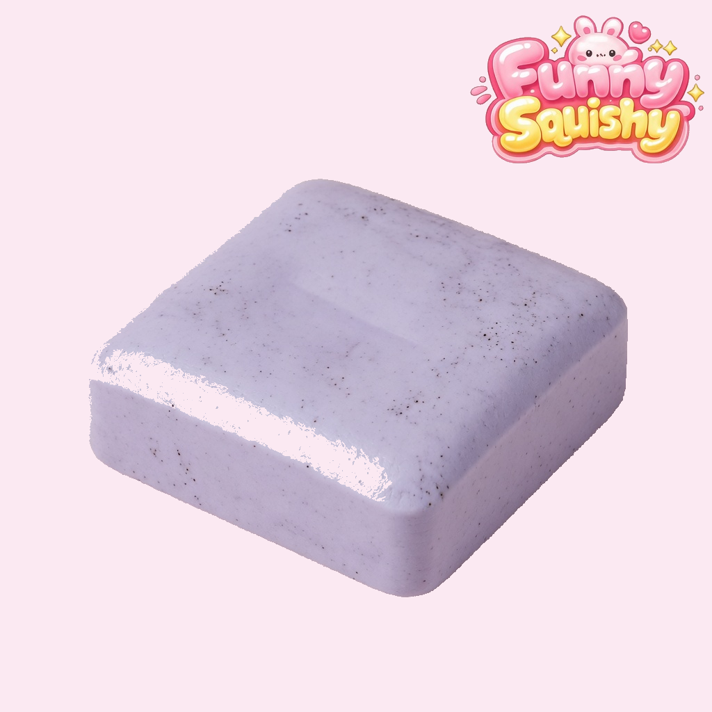Purple taro milk brick squishy slow rising squeeze stress toy