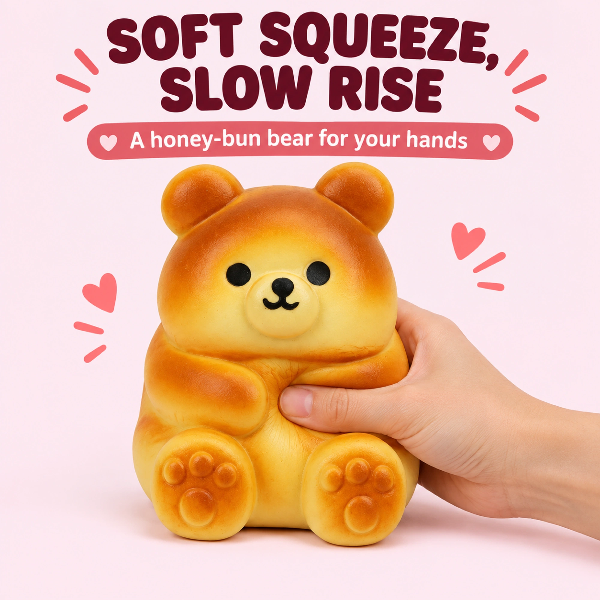 Golden honey-bun bear squishy — inside