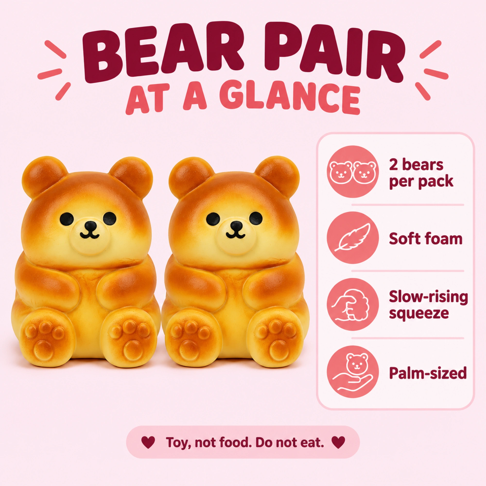 Golden honey-bun bear squishy — spec