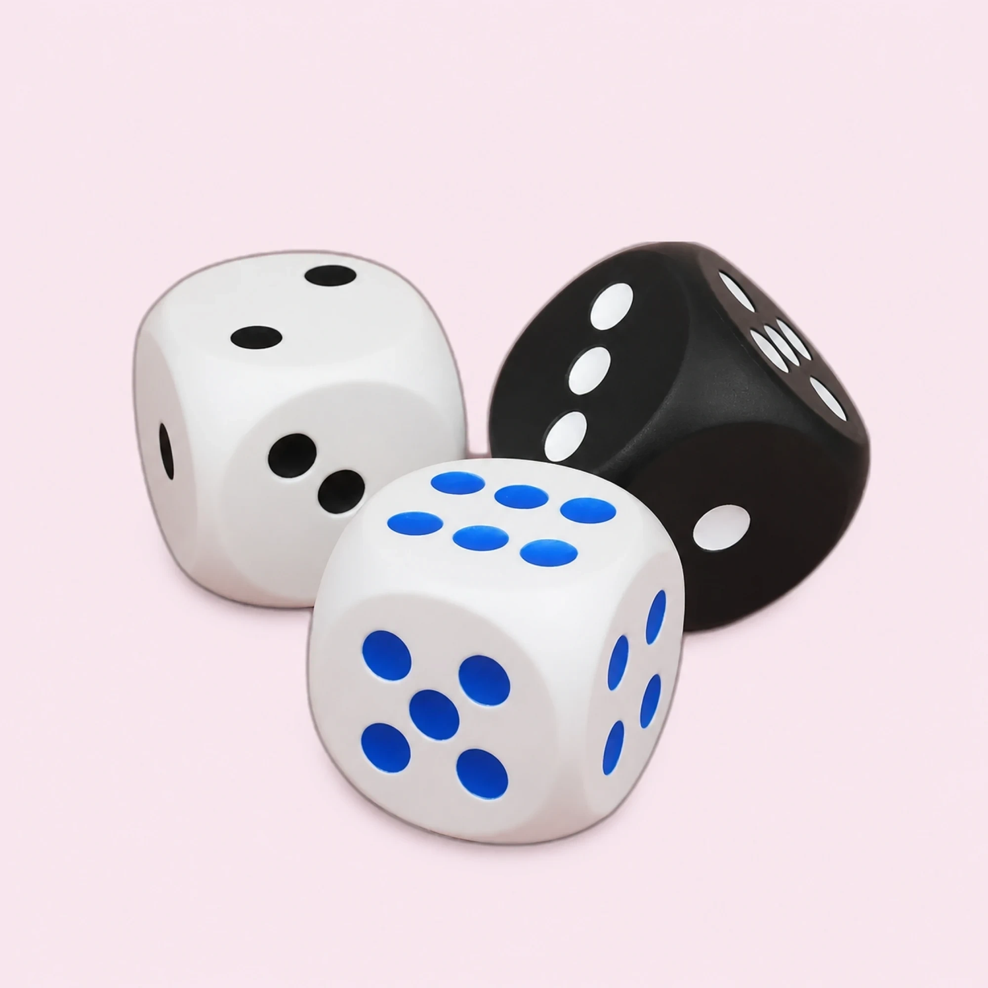 6 Inch Jumbo Dice Squishy, 3 Giant Soft Foam Dice for Game Night — alternate view