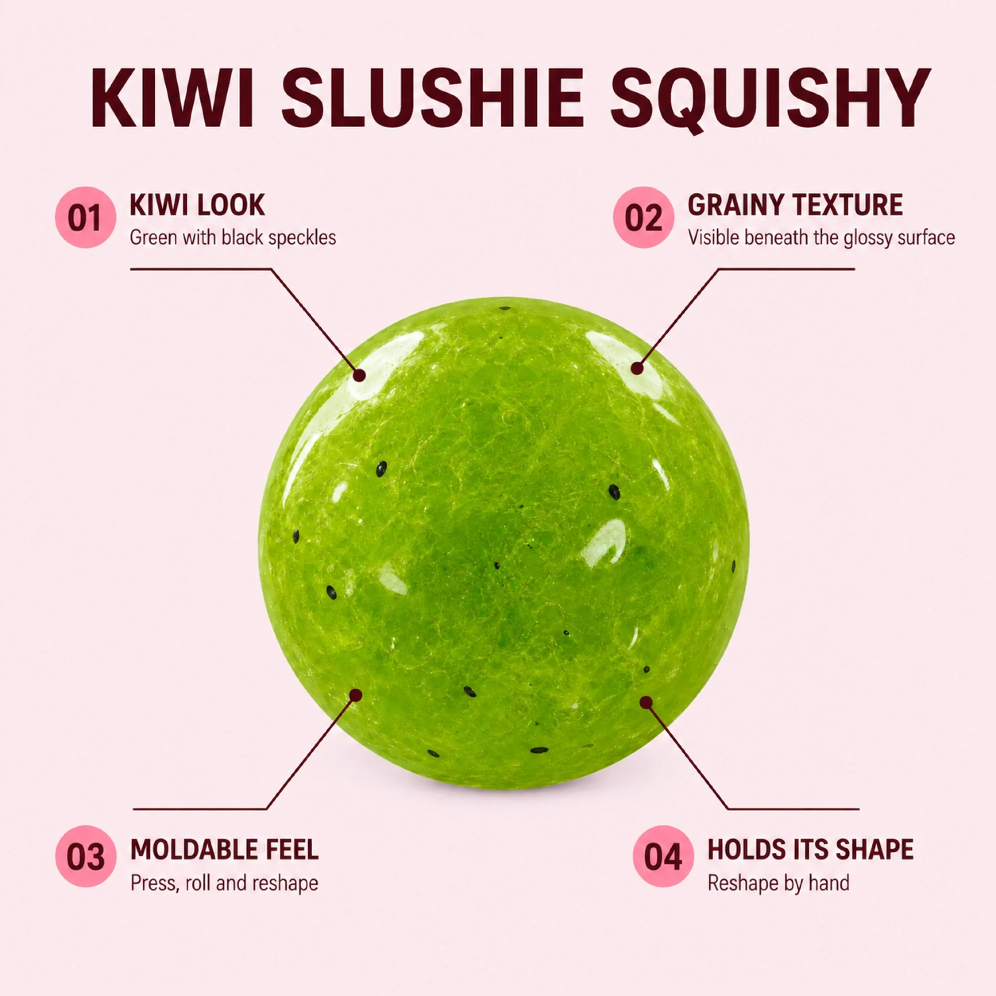 Kiwi Slushie сквіш-м’ячик – формований фруктовий антистрес — альтернативний вигляд