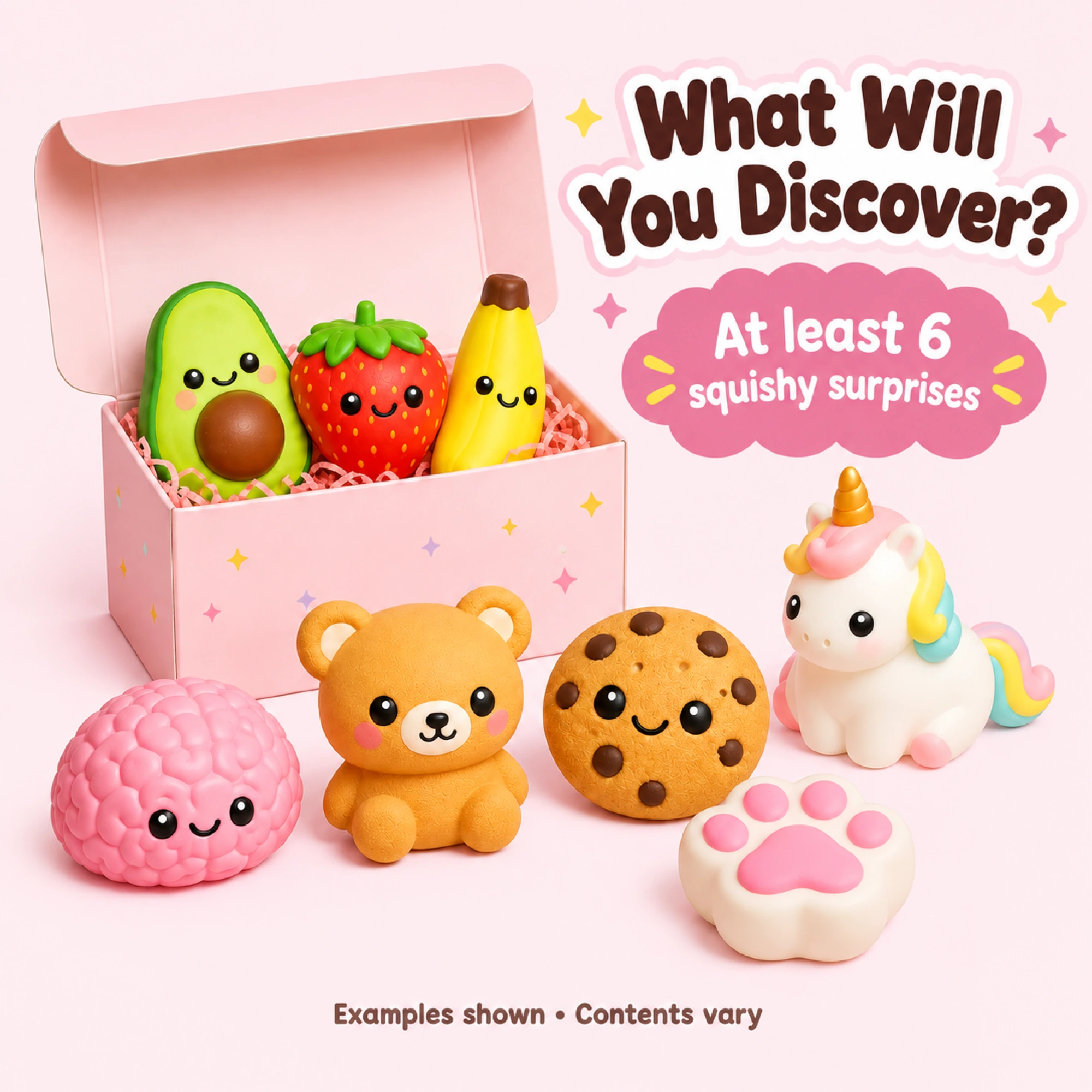Lucky Dip Squishy Mystery Box – 6+ Piece Assortment｜低反発