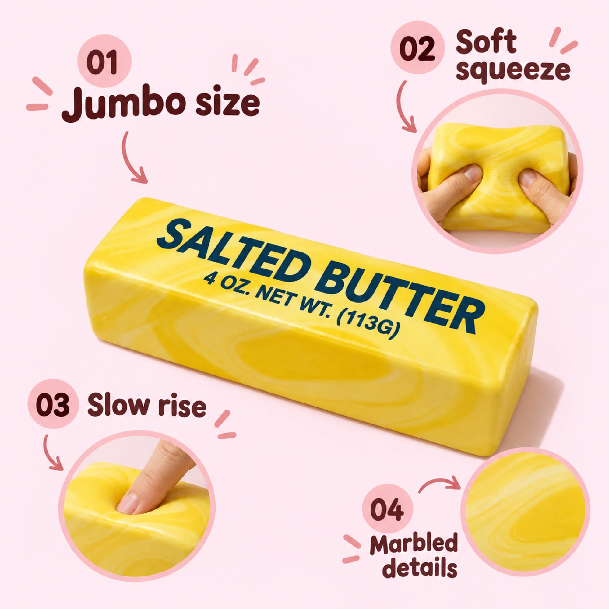 Jumbo Butter Squishy — Oversized Two-Hand Squeeze — alternate view