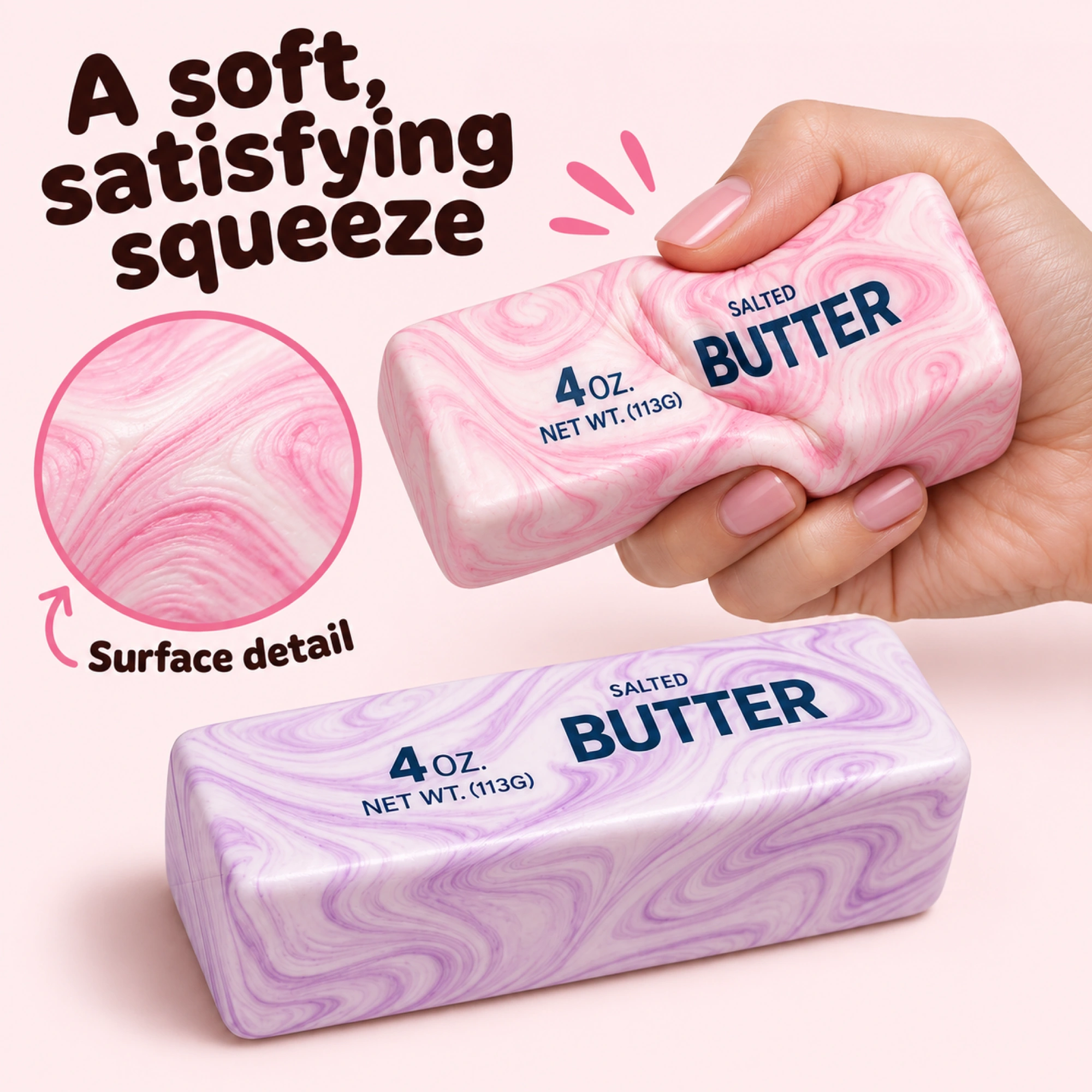Squishy Butter Stick – Realistic Soft Squeeze Sensory Toy 2-Pack — inside