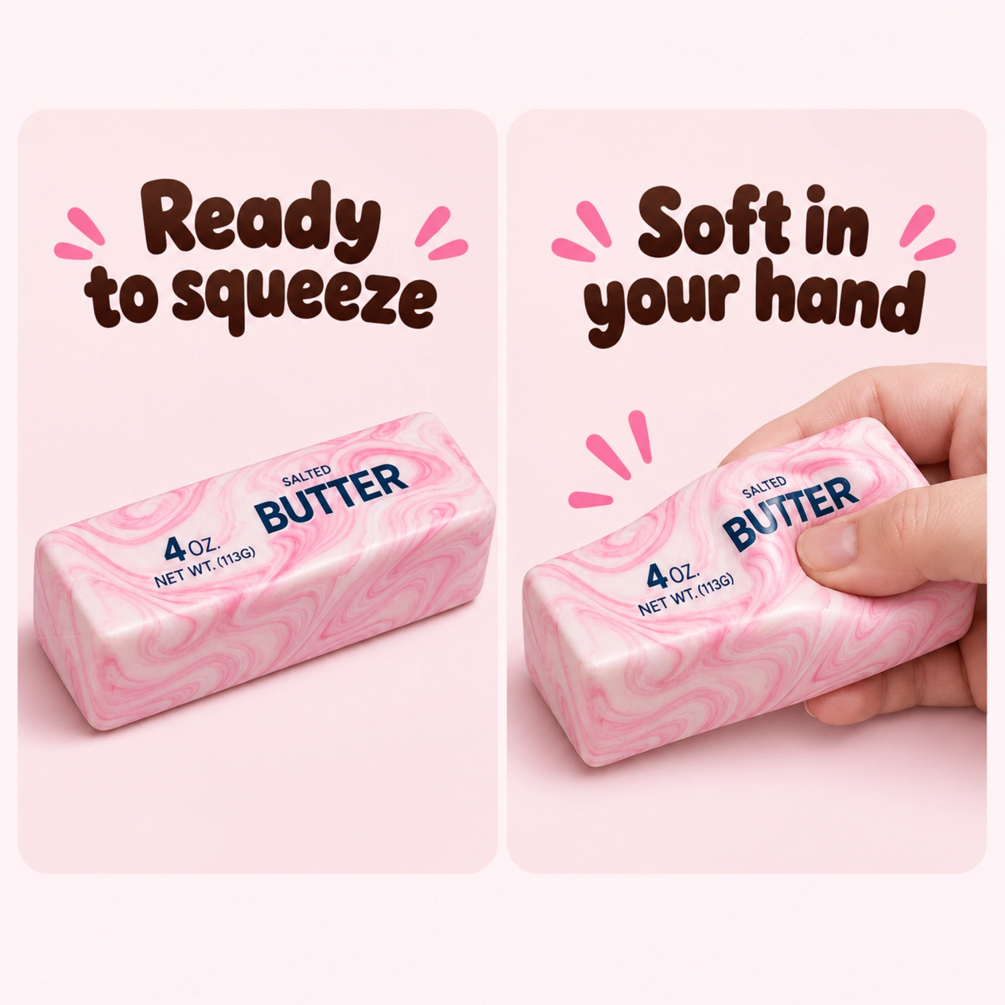 Squishy Butter Stick – Realistic Soft Squeeze Sensory Toy 2-Pack — comparison
