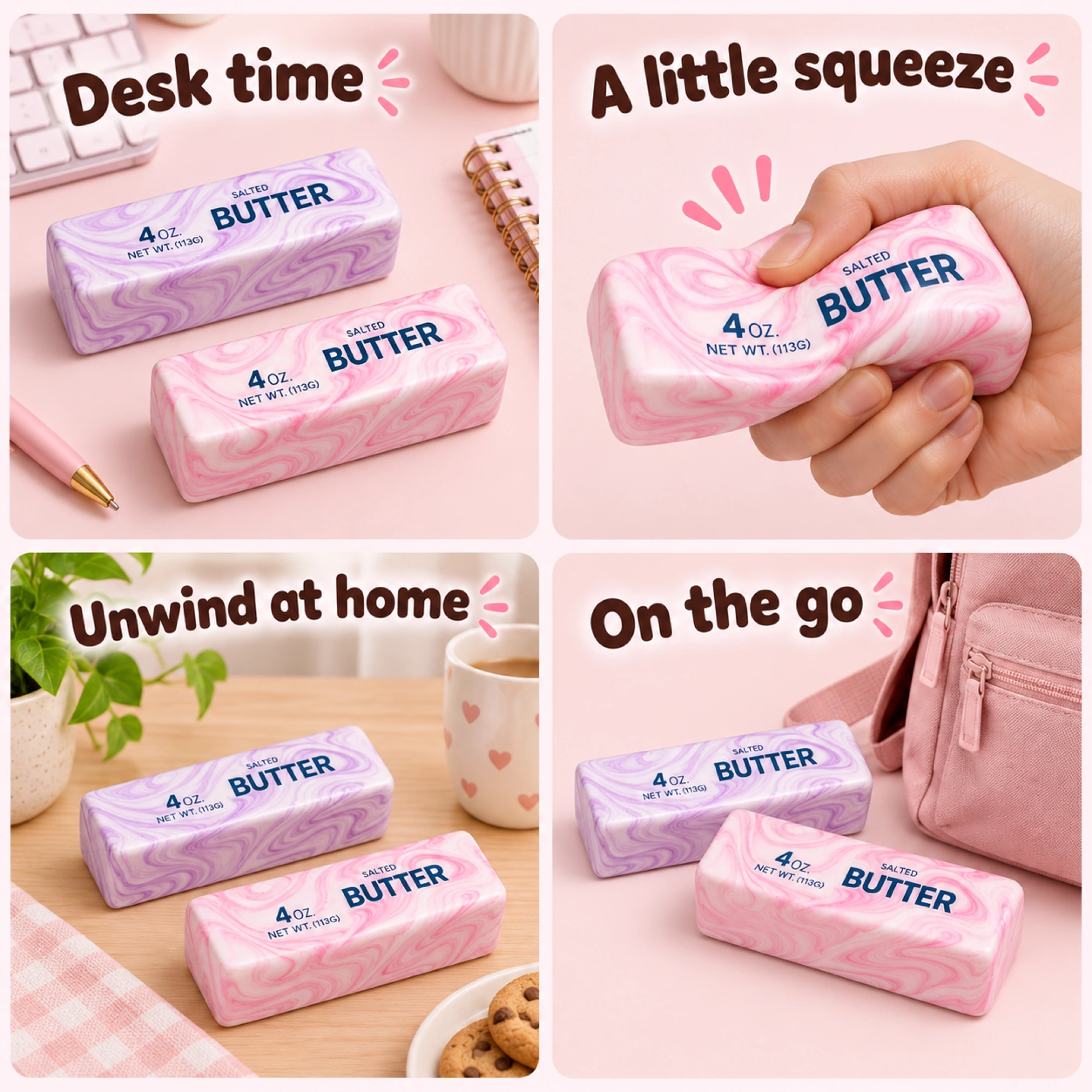 Squishy Butter Stick – Realistic Soft Squeeze Sensory Toy 2-Pack — lifestyle