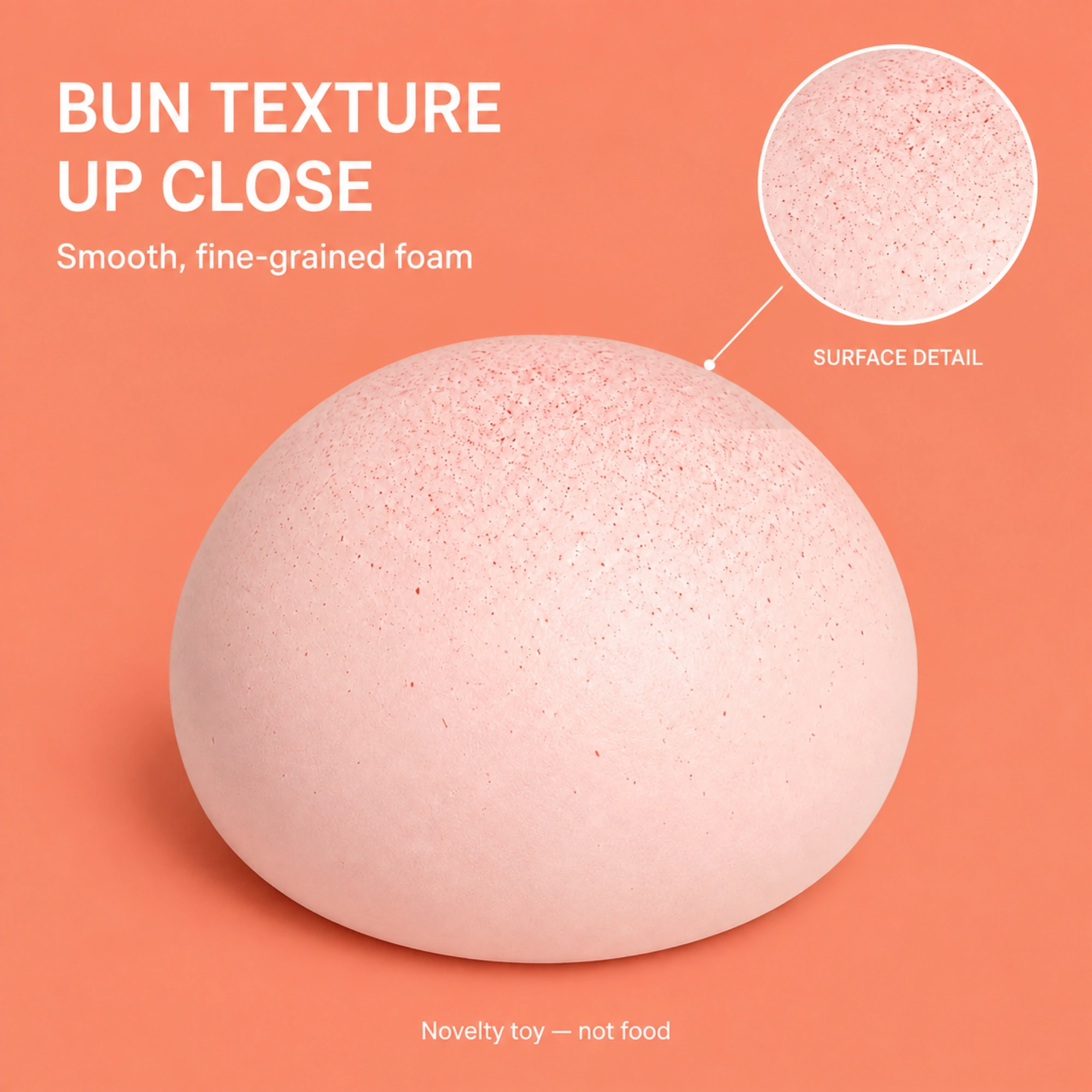 Strawberry bun fine-grained foam surface detail