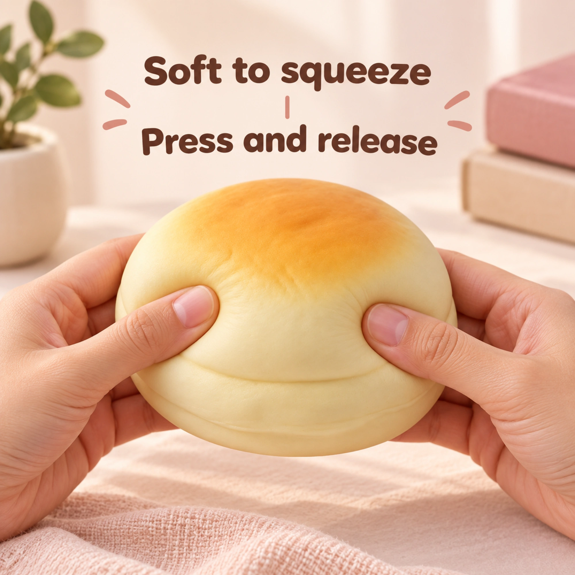 Round Bread Squishy Soft Milk Bun Slow Rising Toy — inside