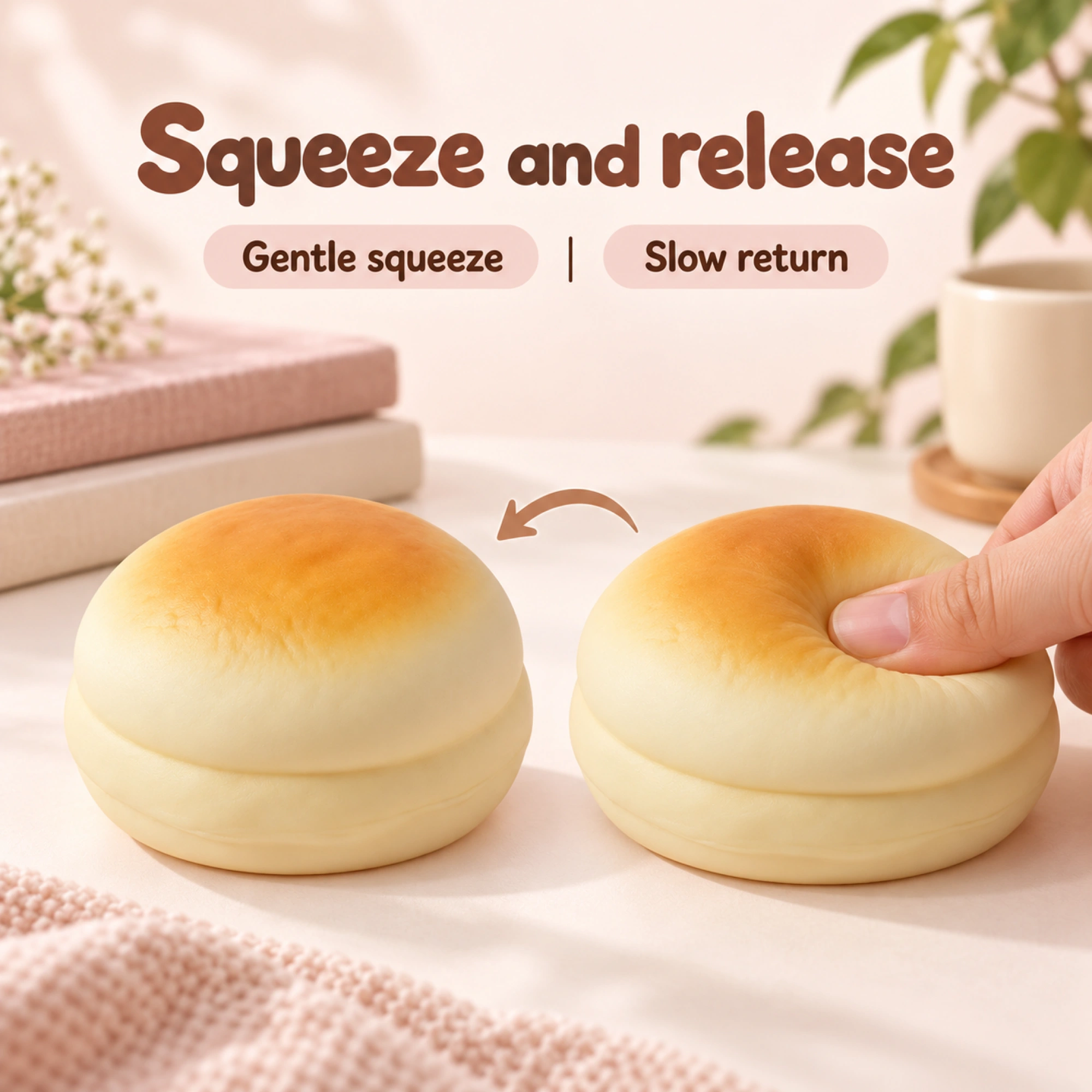 Round Bread Squishy Soft Milk Bun Slow Rising Toy — comparison