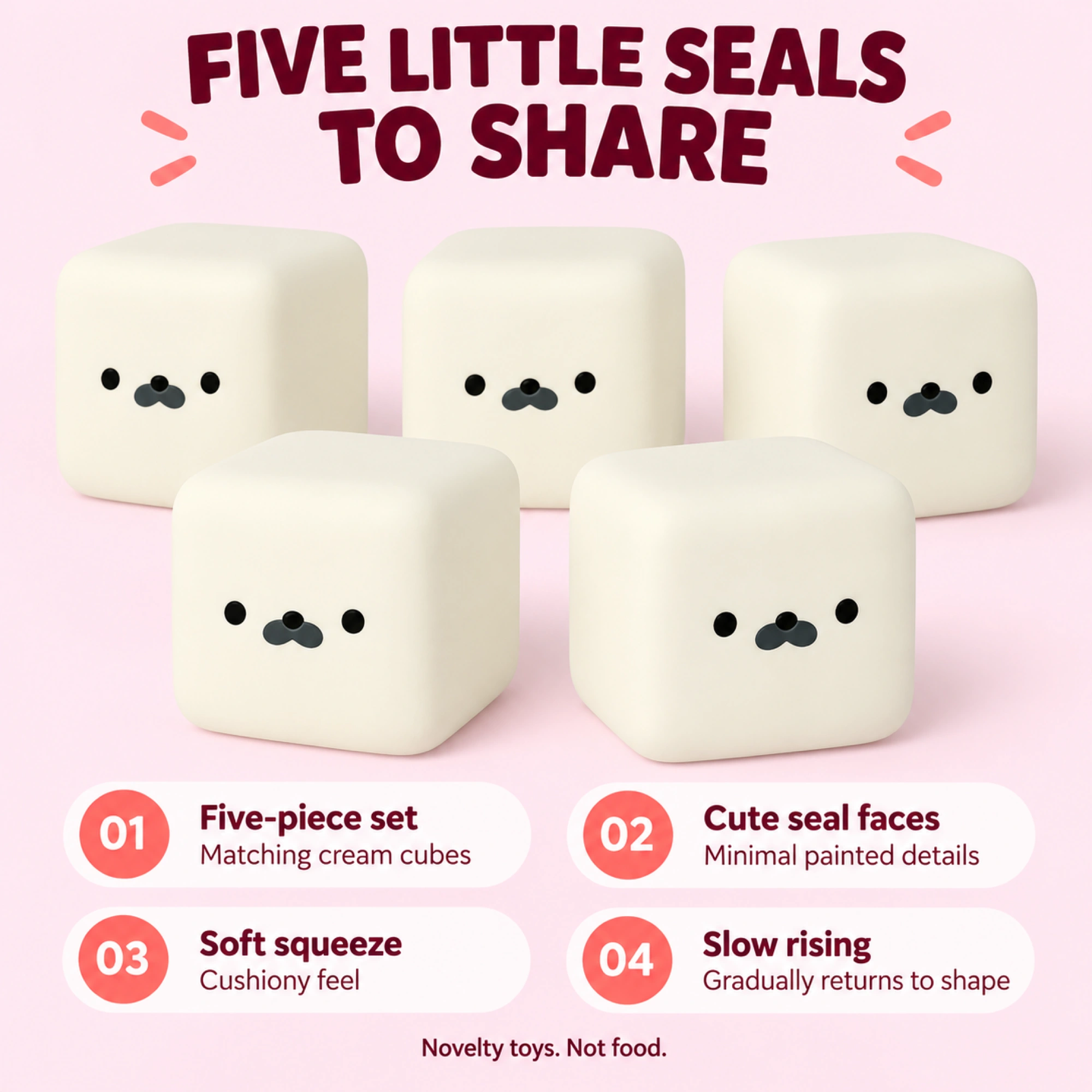 5 Pack Milk Carton Squishy Bulk Seal Squeeze Cube Set — alternate view
