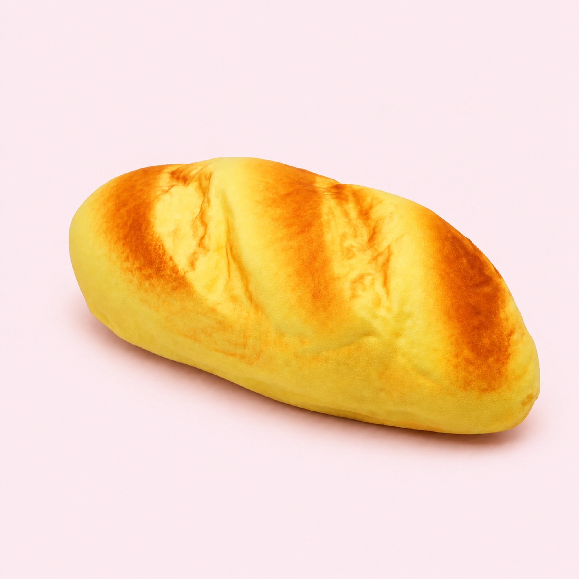 Mini dinner roll bread squishy — front side and top views