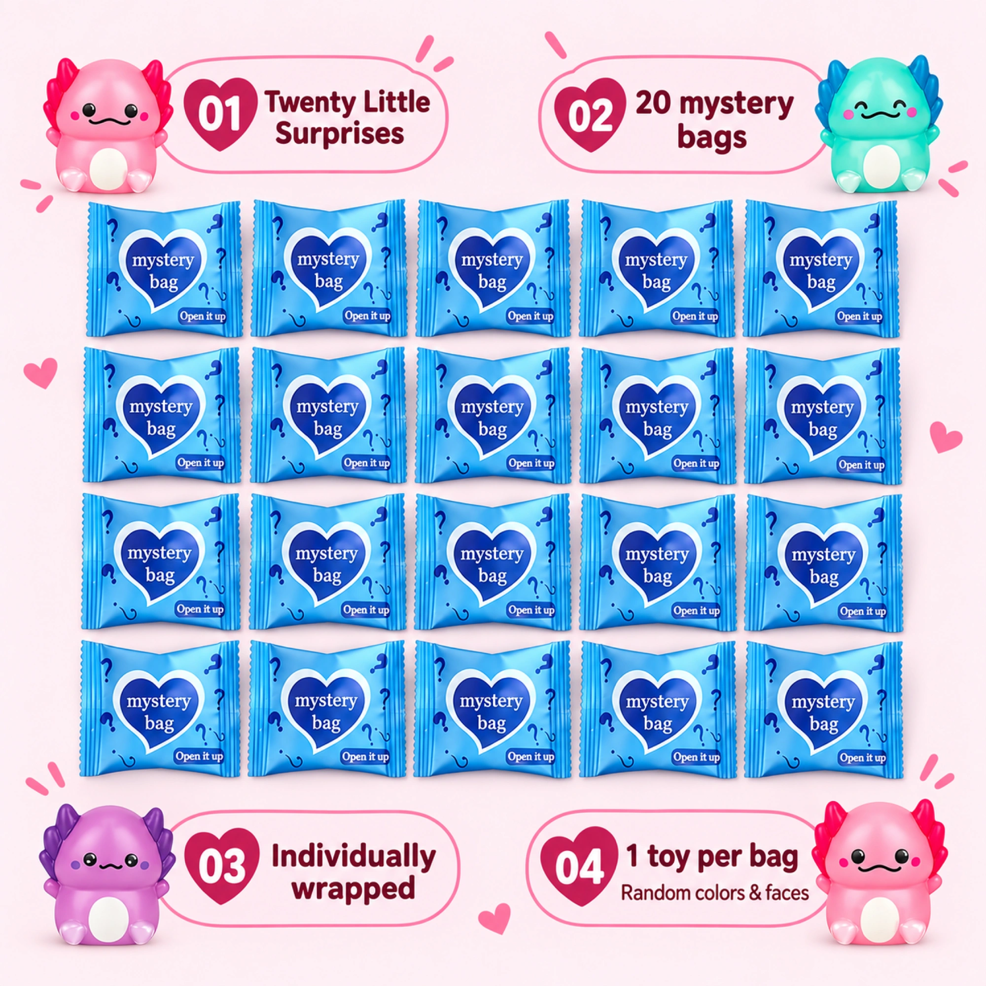 20-Pack Mini Animal Squishy Mystery Bags — alternate view