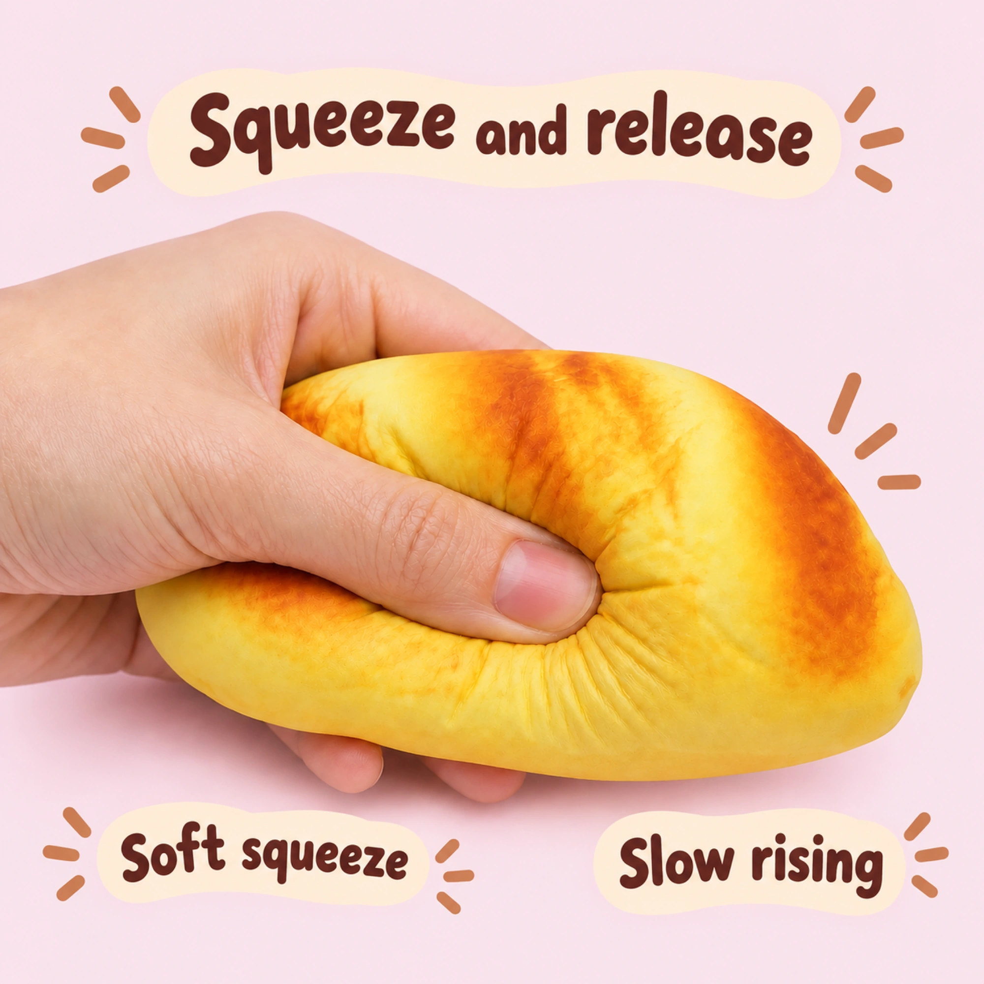 Mini Bread Squishy Soft Dinner Roll Slow Rising Toy — comparison