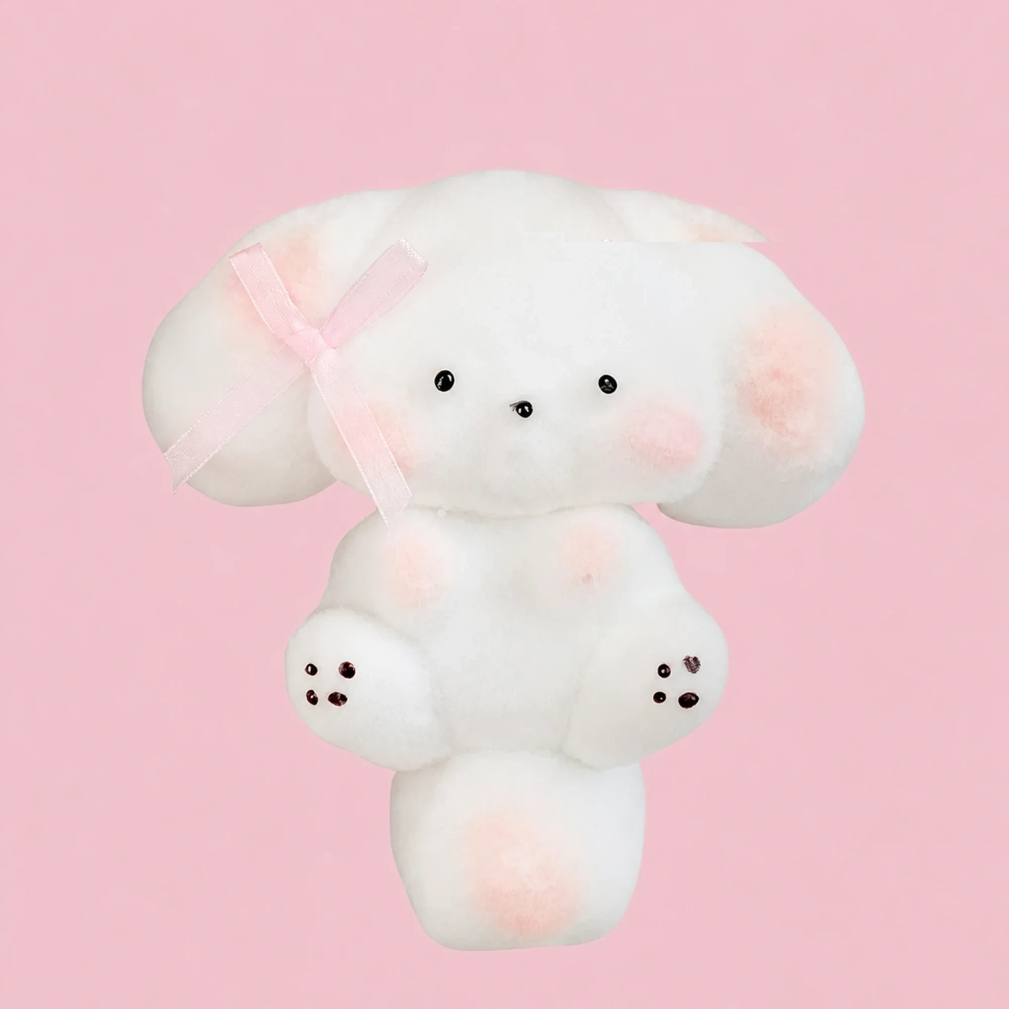 Mochi Dog Squishy Soft Puppy with Blush Cheeks and Bow — alternate view