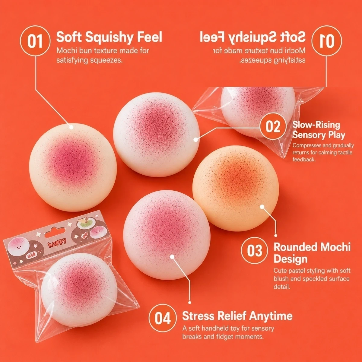 Mochi Squishy Sticky Bun — Soft Fluid-Filled Slow-Rising Stress Toy — alternate view
