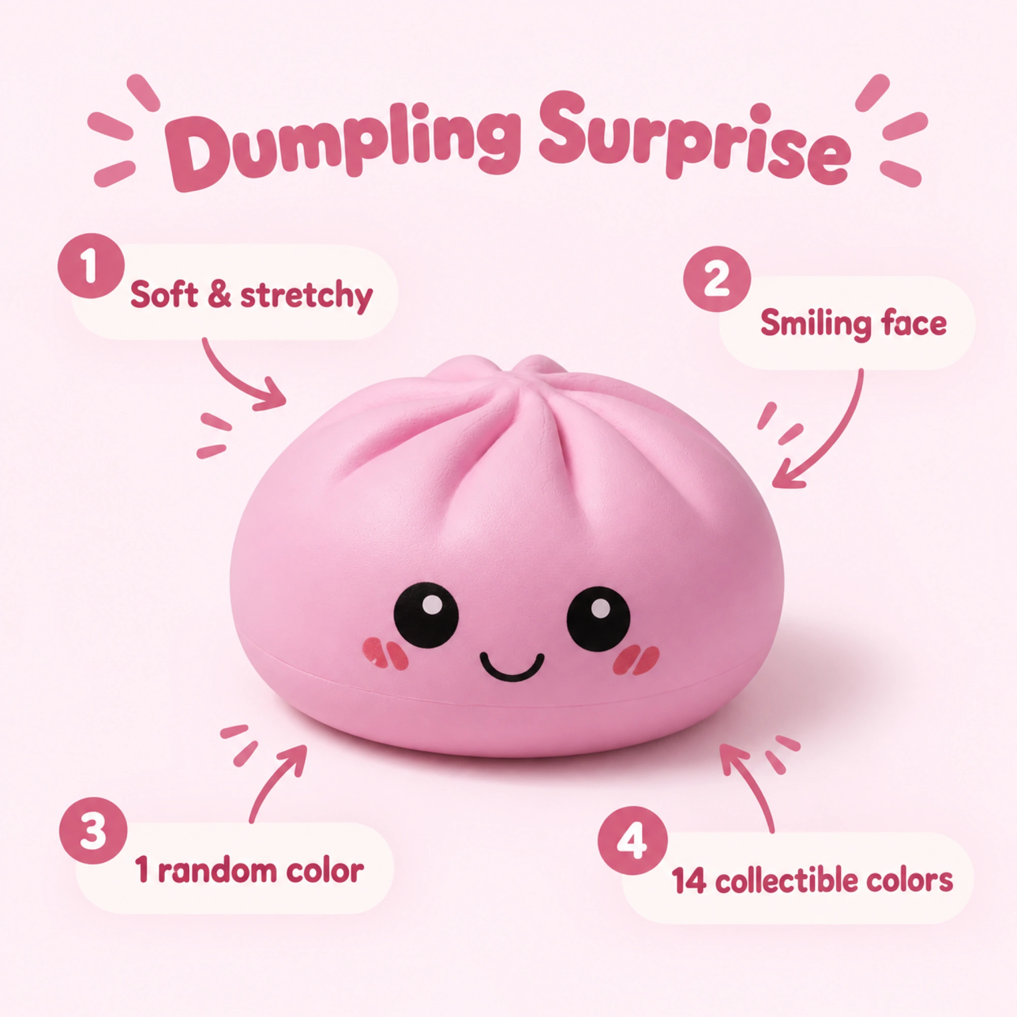 Dumpling Squishy Mystery Box – Stretchy Kawaii Sensory Fidget Toy — alternate view