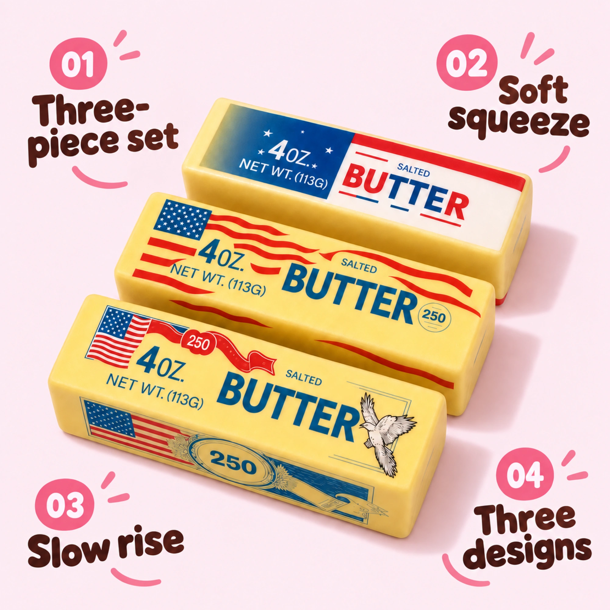 3 Pack Butter Squishy — One to Keep, Two to Share — alternate view