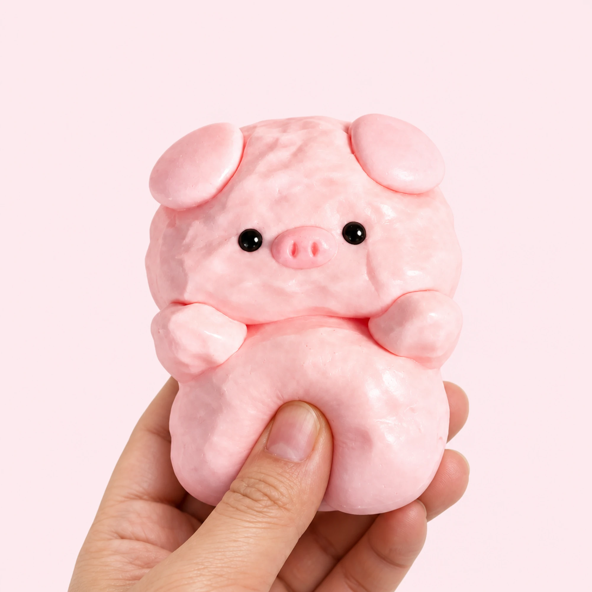 Kawaii Pig Squishy Fuzzy Flocked Squishy Fidget Toy