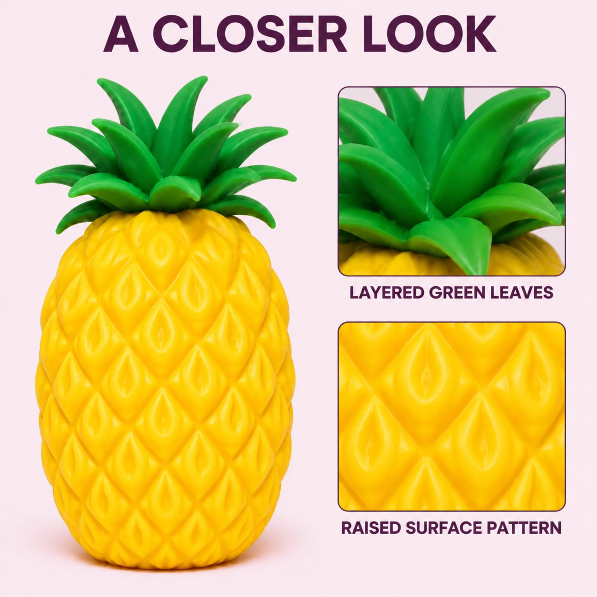 Jumbo pineapple squishy — texture close-up