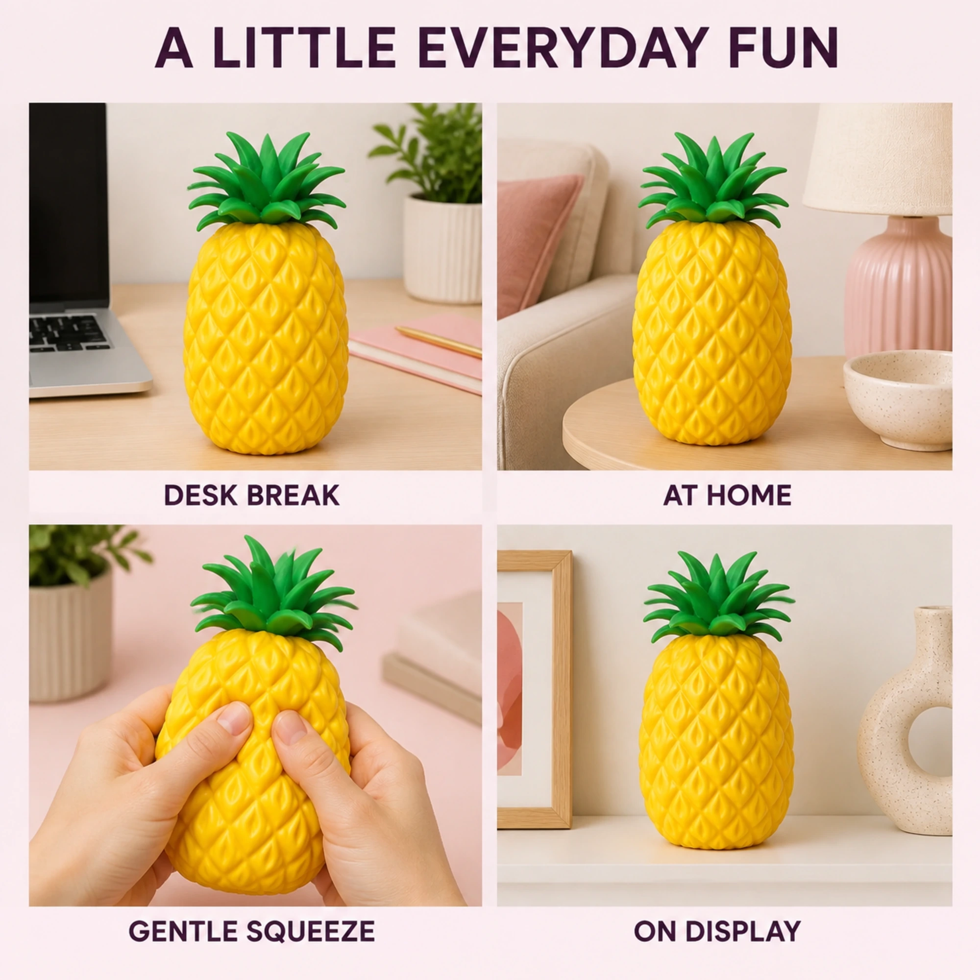 Jumbo pineapple squishy — hand squeeze view
