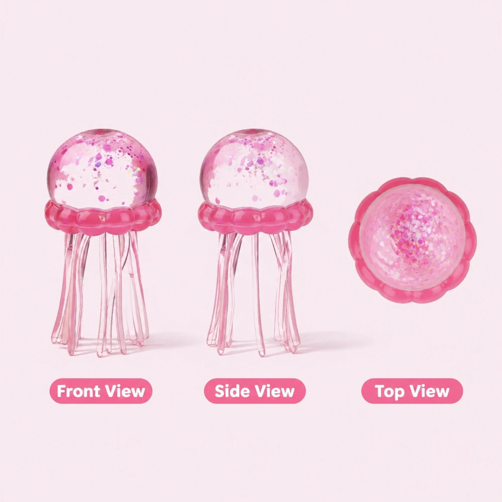 Pink jellyfish squeeze ball — clean product overview