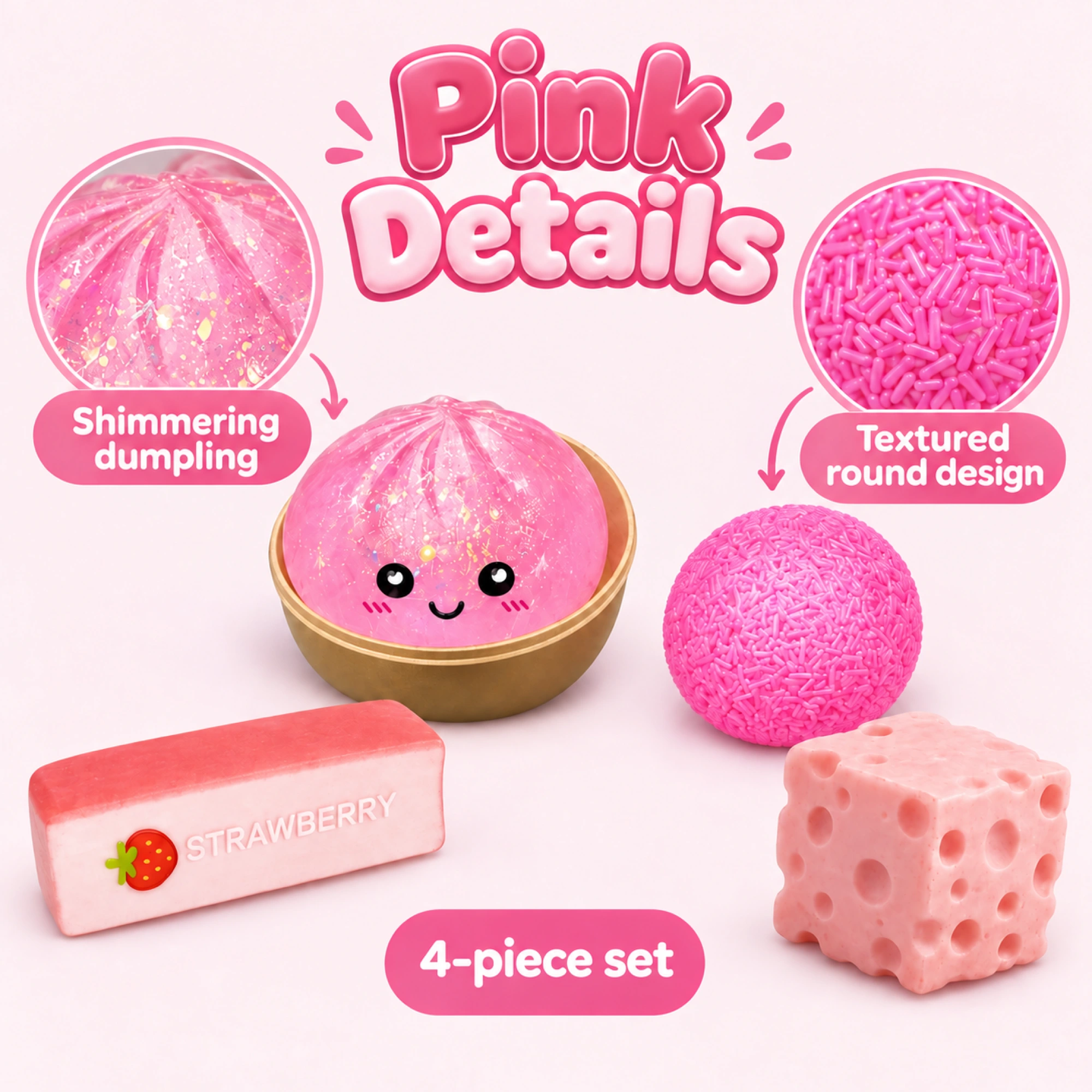 Pink Squishy Fun Box – 4-Piece Mystery Set（写真3枚目）