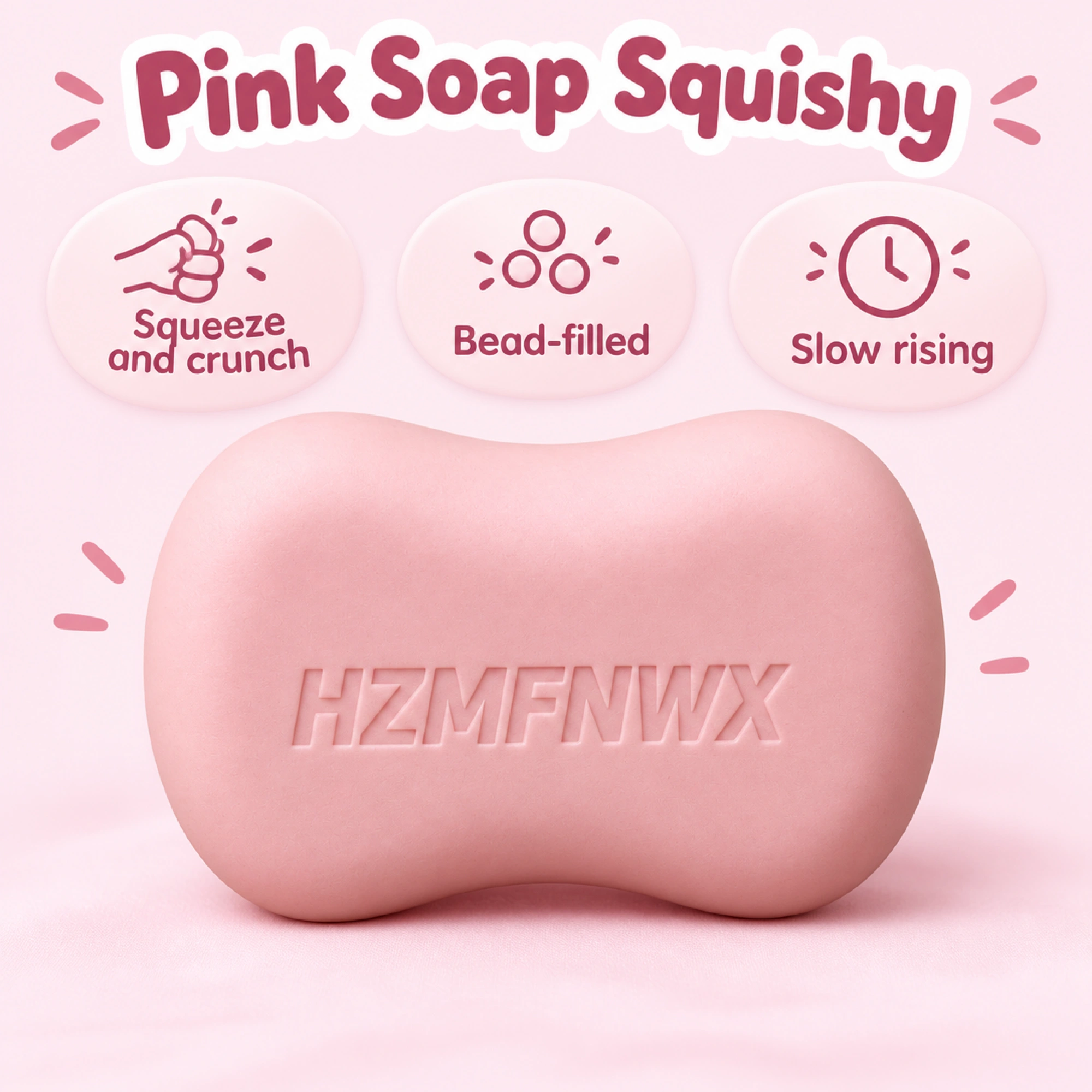 Pink Soap Squishy Crunchy Bead-Filled Sensory Fidget Toy — alternate view
