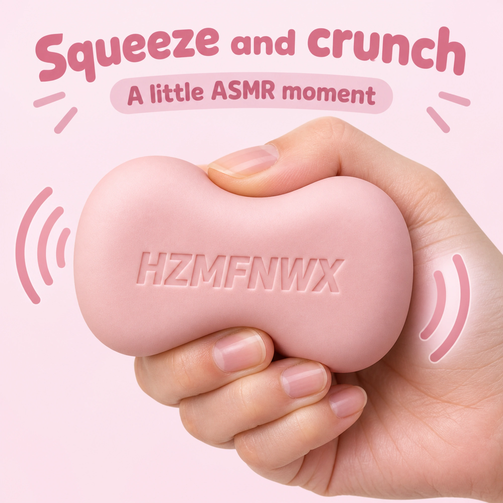 Pink Soap Squishy Crunchy Bead-Filled Sensory Fidget Toy — inside