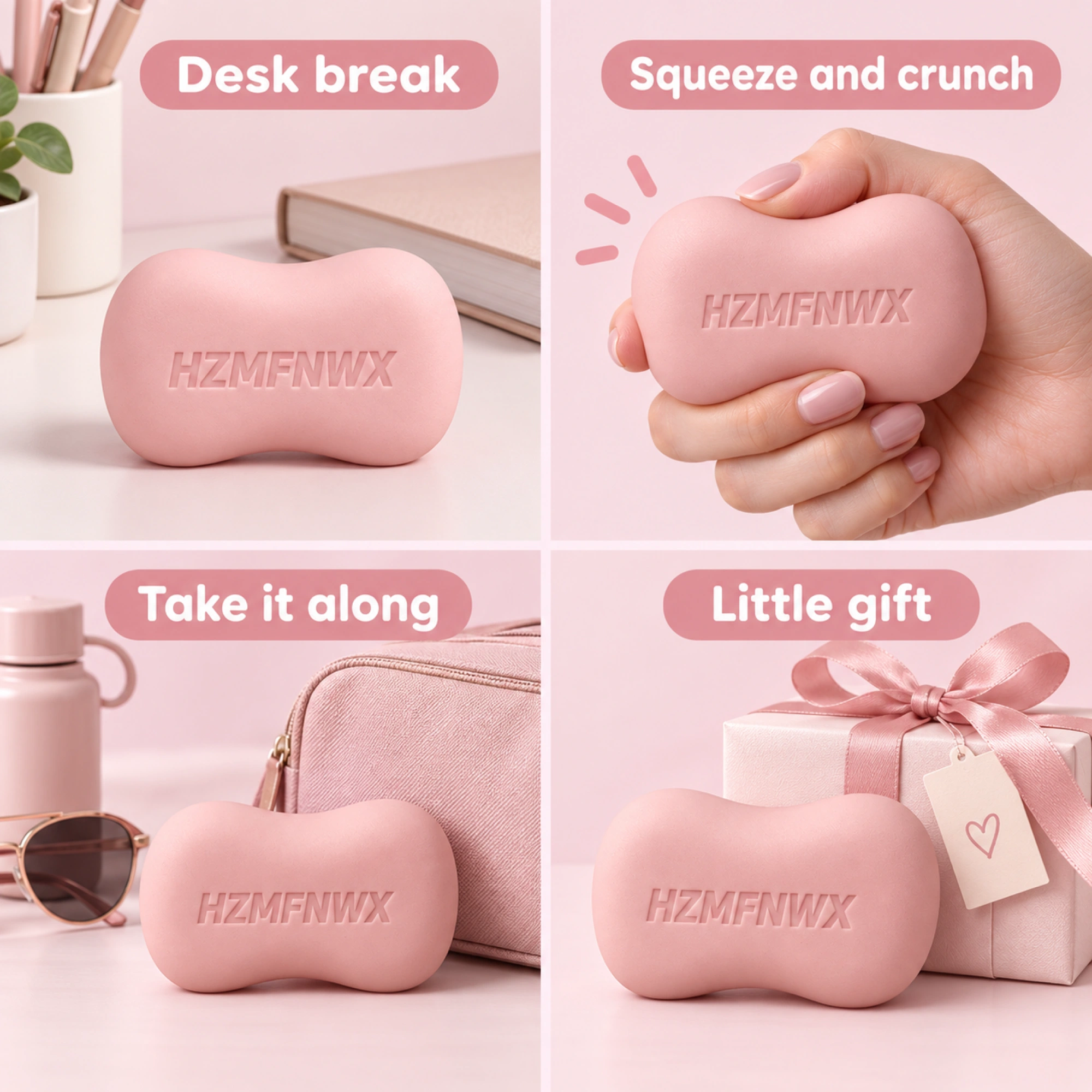 Pink Soap Squishy Crunchy Bead-Filled Sensory Fidget Toy — lifestyle