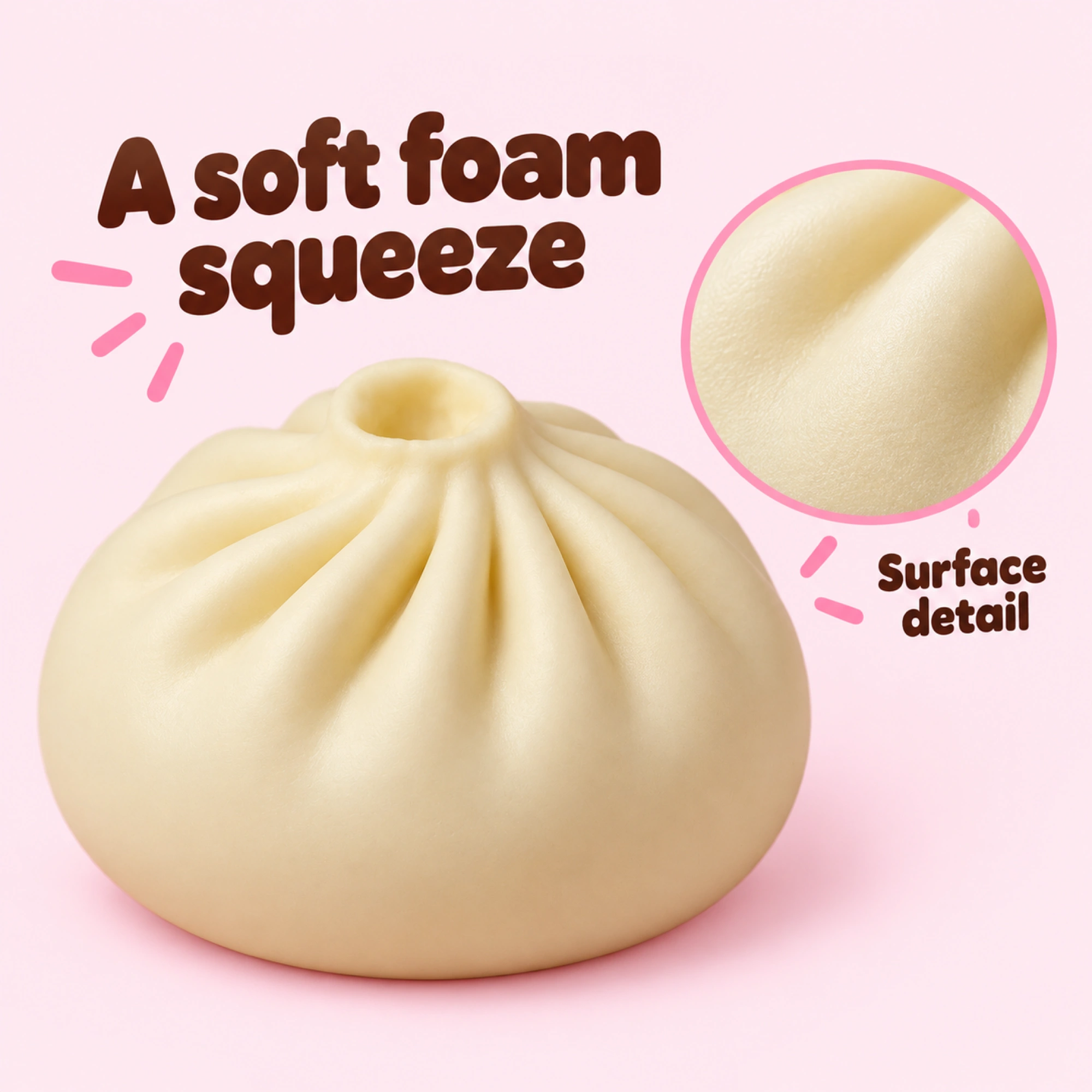 Dumpling Butter Squishy — Knead-and-Watch Fidget Toy — inside