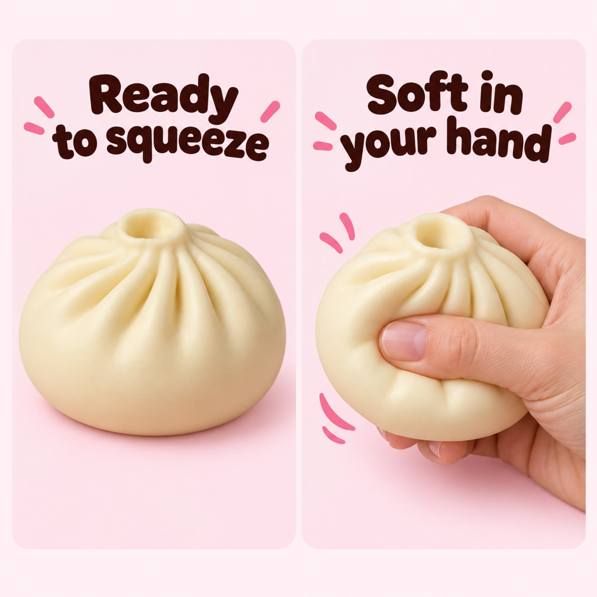 Dumpling Butter Squishy — Knead-and-Watch Fidget Toy — comparison