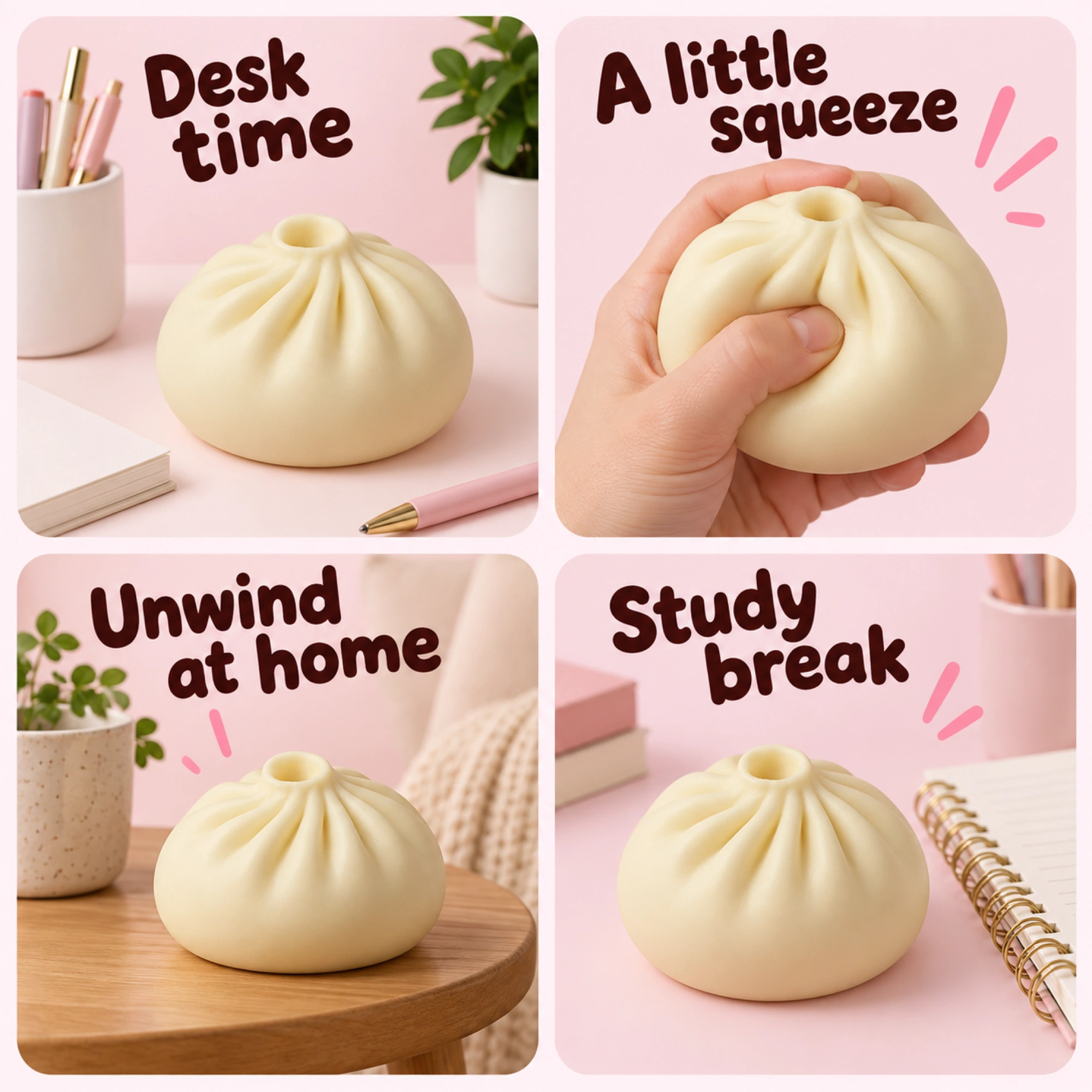 Dumpling Butter Squishy — Knead-and-Watch Fidget Toy — lifestyle