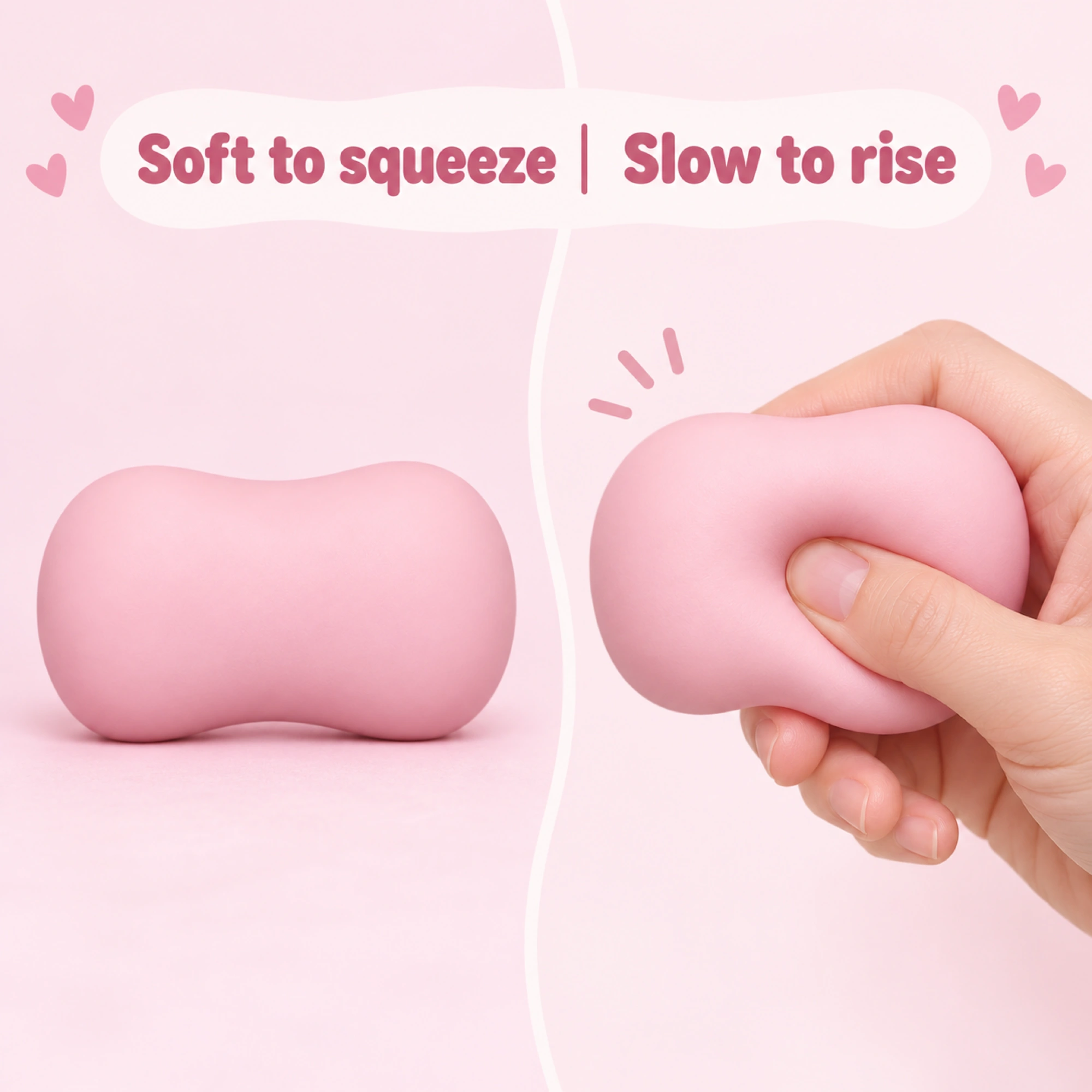 Soft Pink Soap Squishy Slow Rising Squishy Fidget Toy — comparison