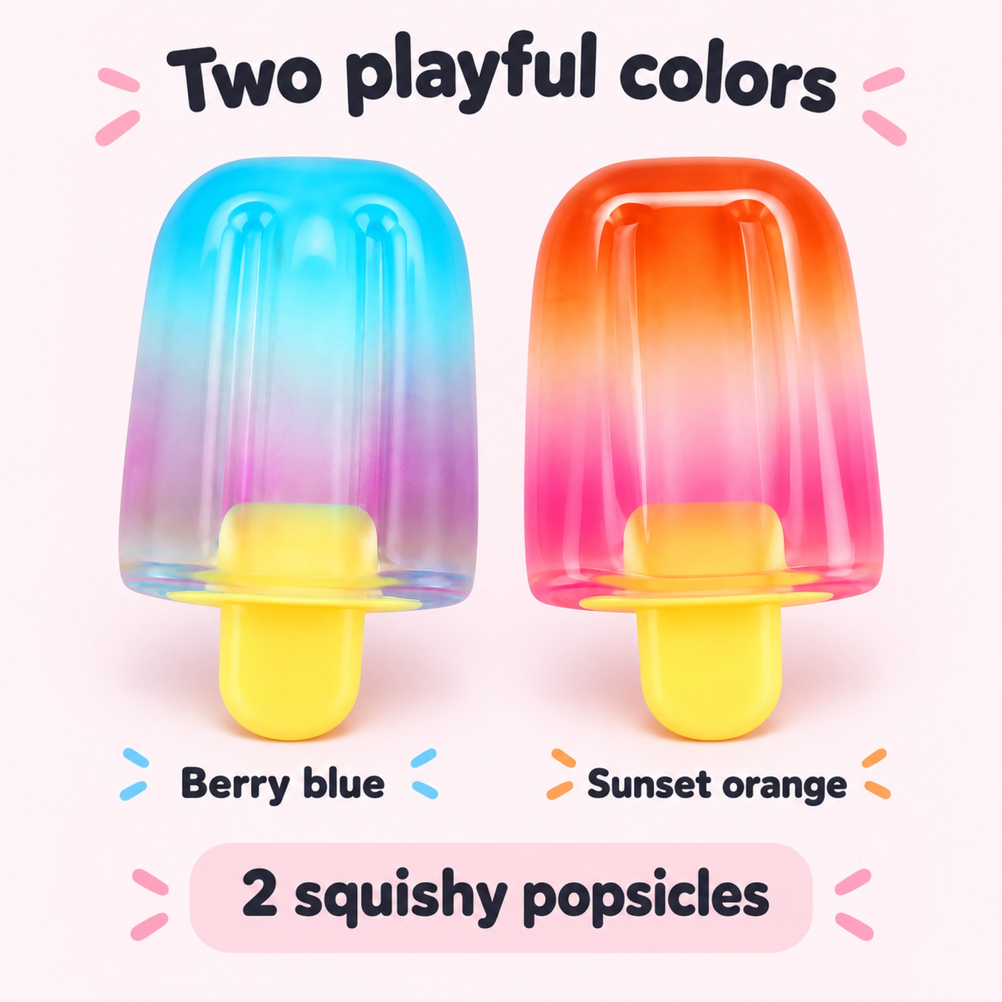 Two gradient popsicle squishy toys — pack