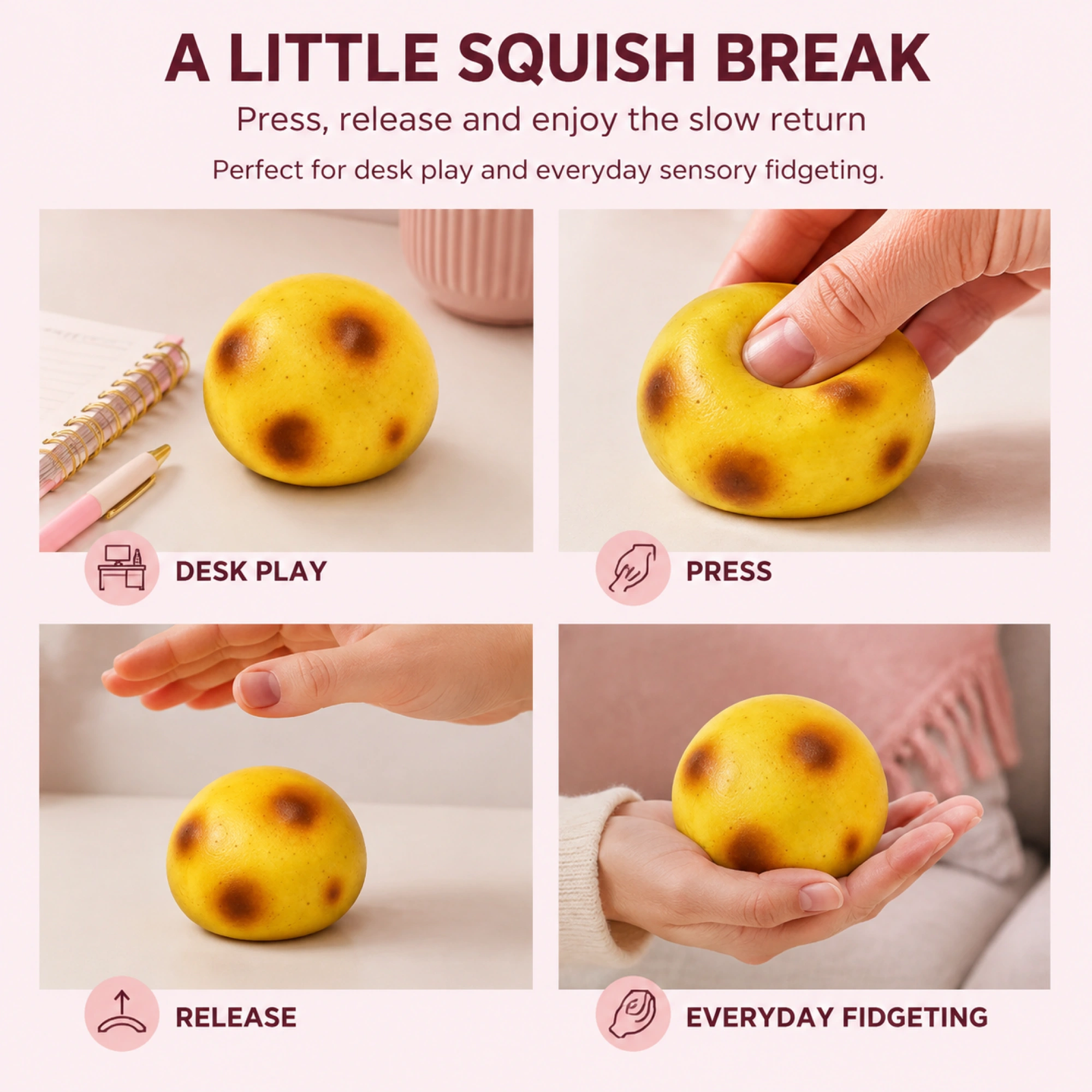 Potato squishy for desk play and everyday fidgeting