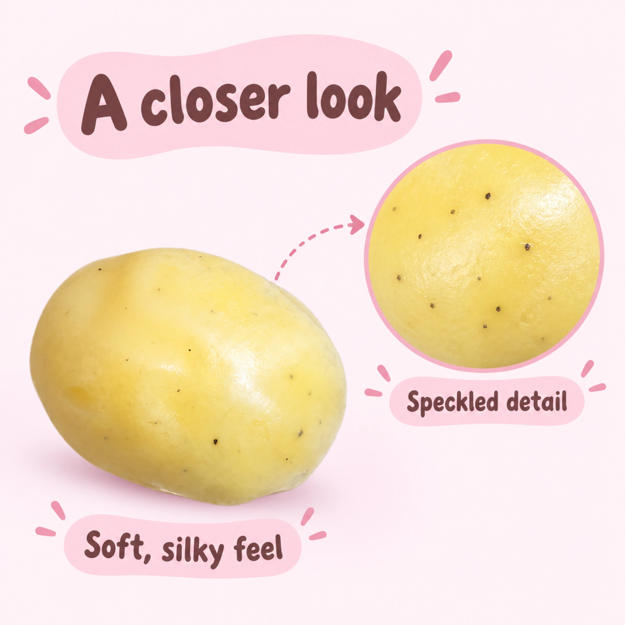 Mashed Potato Squishy – Zero Bounce Back Stress Ball Fidget Toy — inside