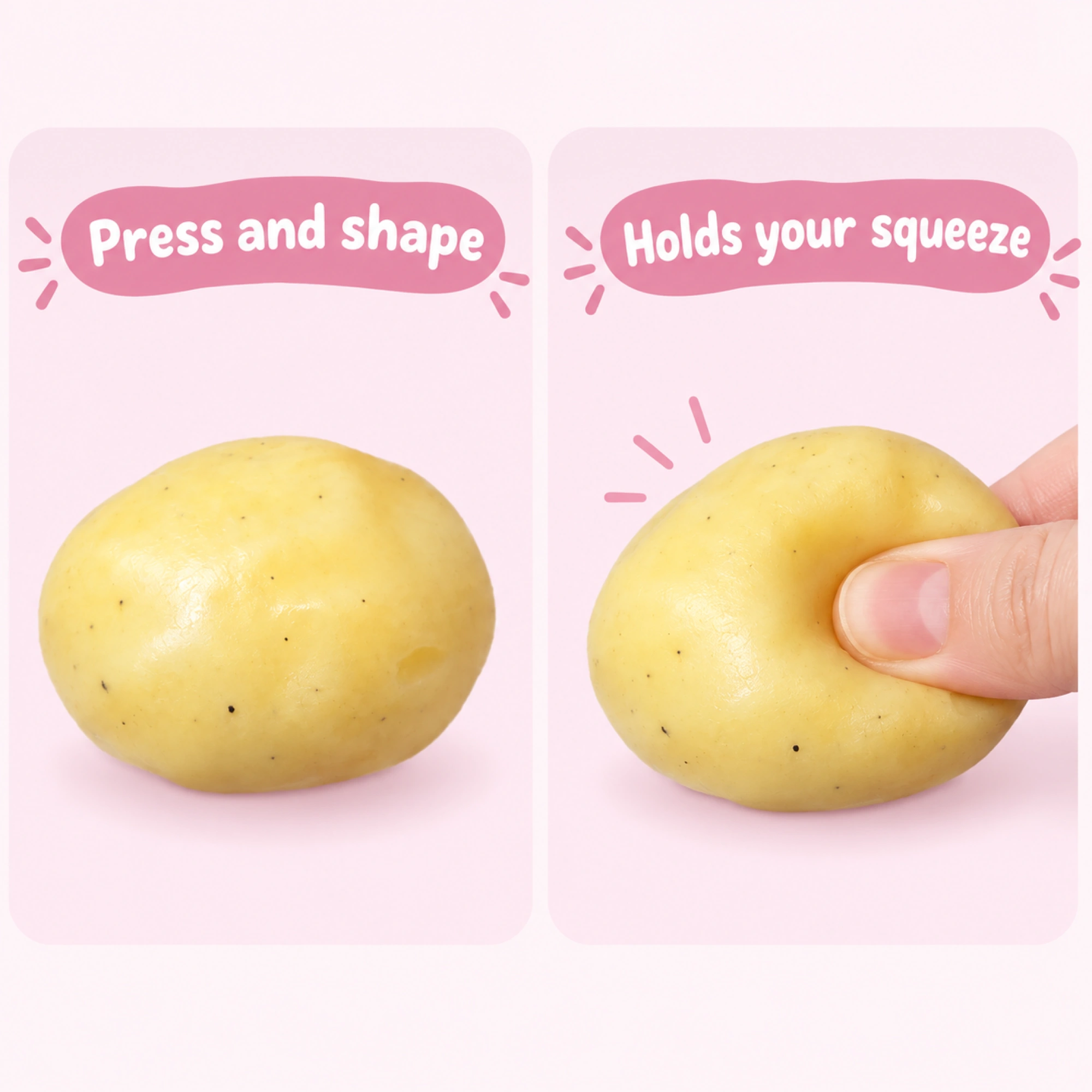 Mashed Potato Squishy – Zero Bounce Back Stress Ball Fidget Toy — comparison