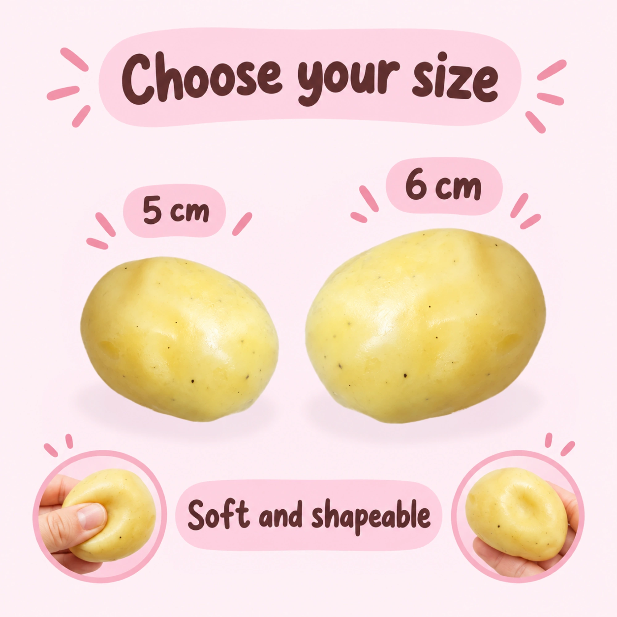Mashed Potato Squishy – Zero Bounce Back Stress Ball Fidget Toy — spec
