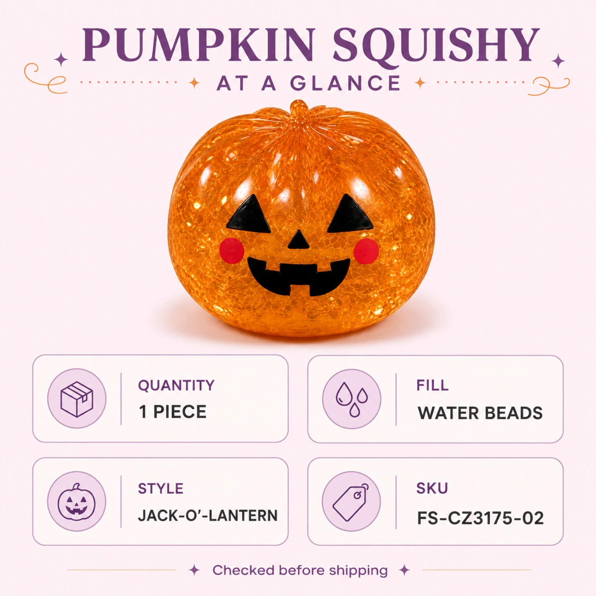 Pumpkin squishy product details and SKU