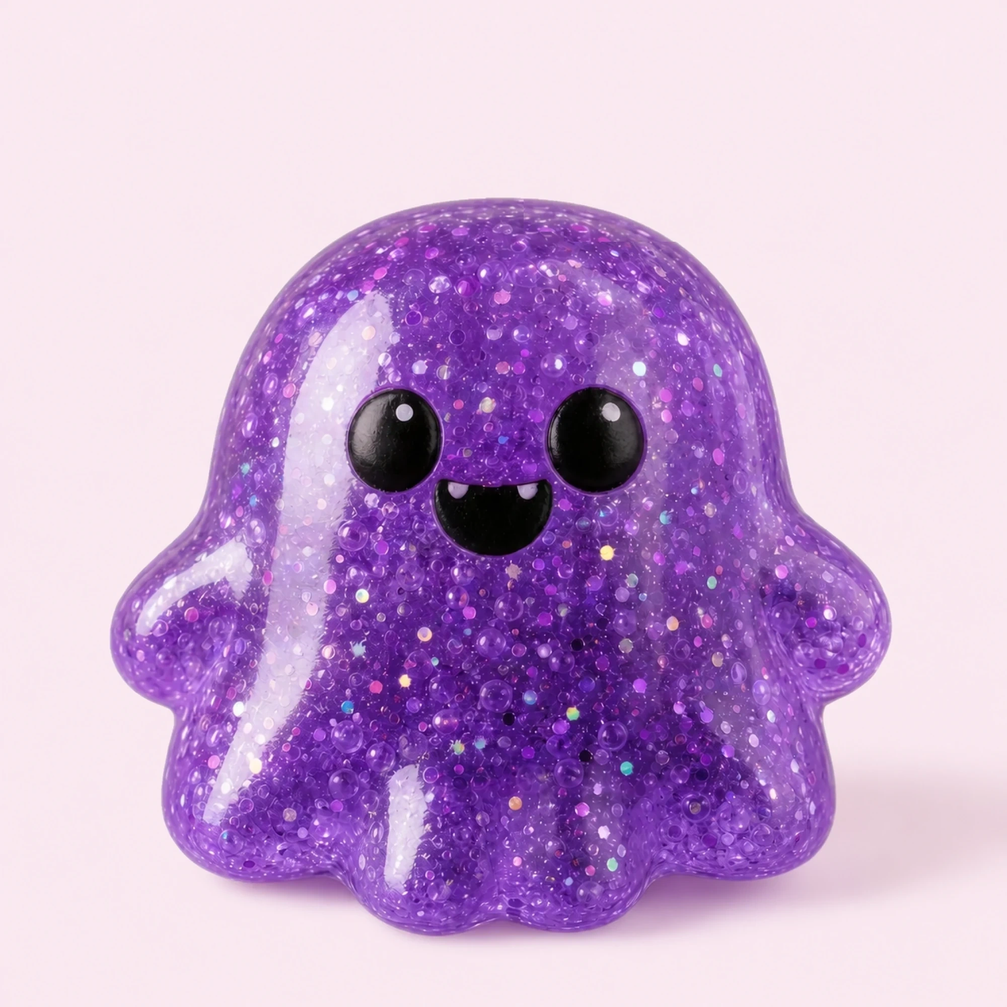 Purple Ghost Squishy Toy — Glitter Slow-Rising Stress Ball — alternate view