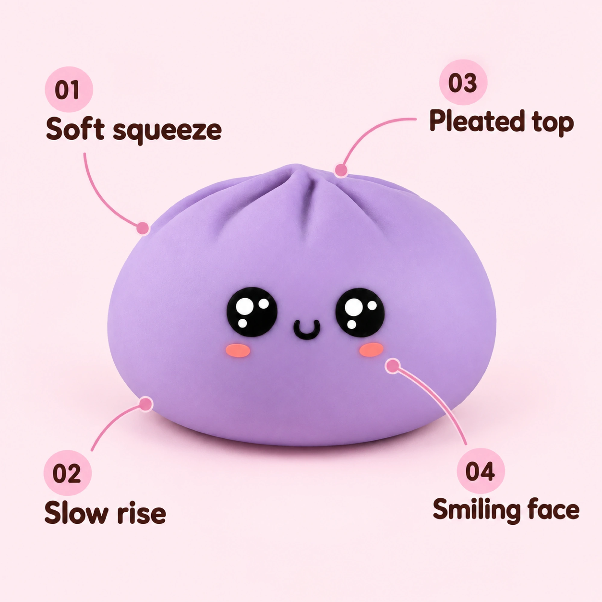 Novelty Dumpling Squishy Funny Squeeze Desk Toy — alternate view