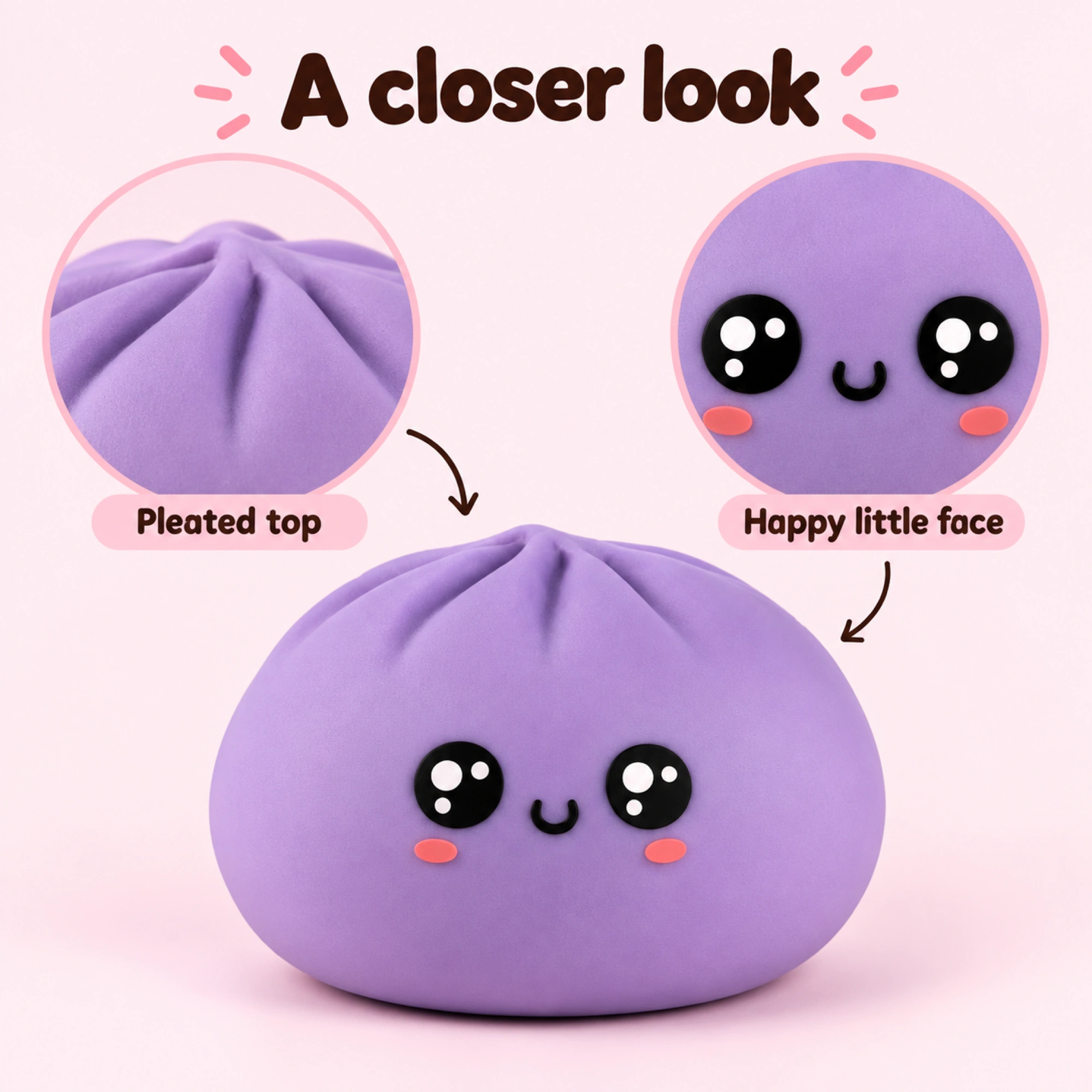 Novelty Dumpling Squishy Funny Squeeze Desk Toy — details
