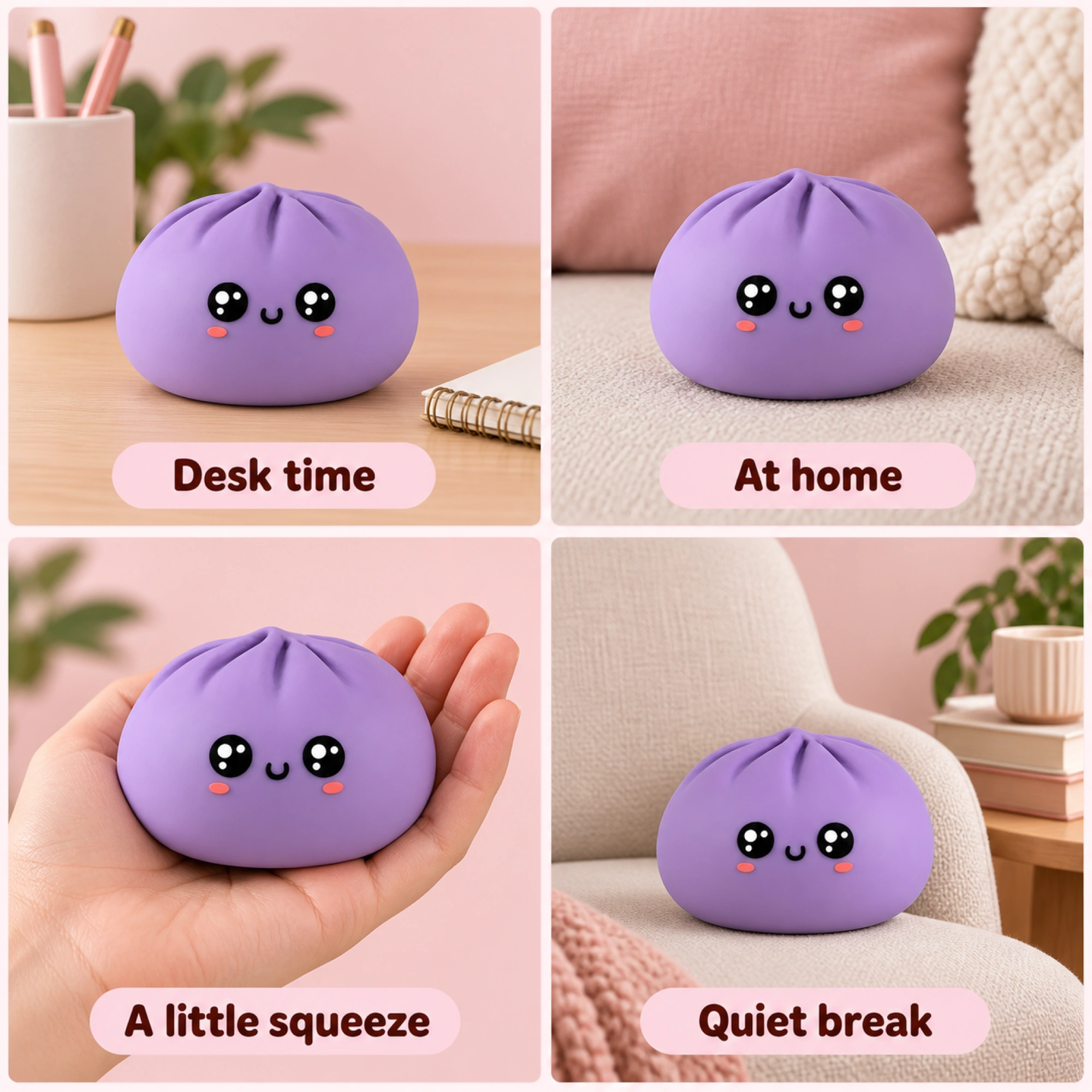 Novelty Dumpling Squishy Funny Squeeze Desk Toy — lifestyle