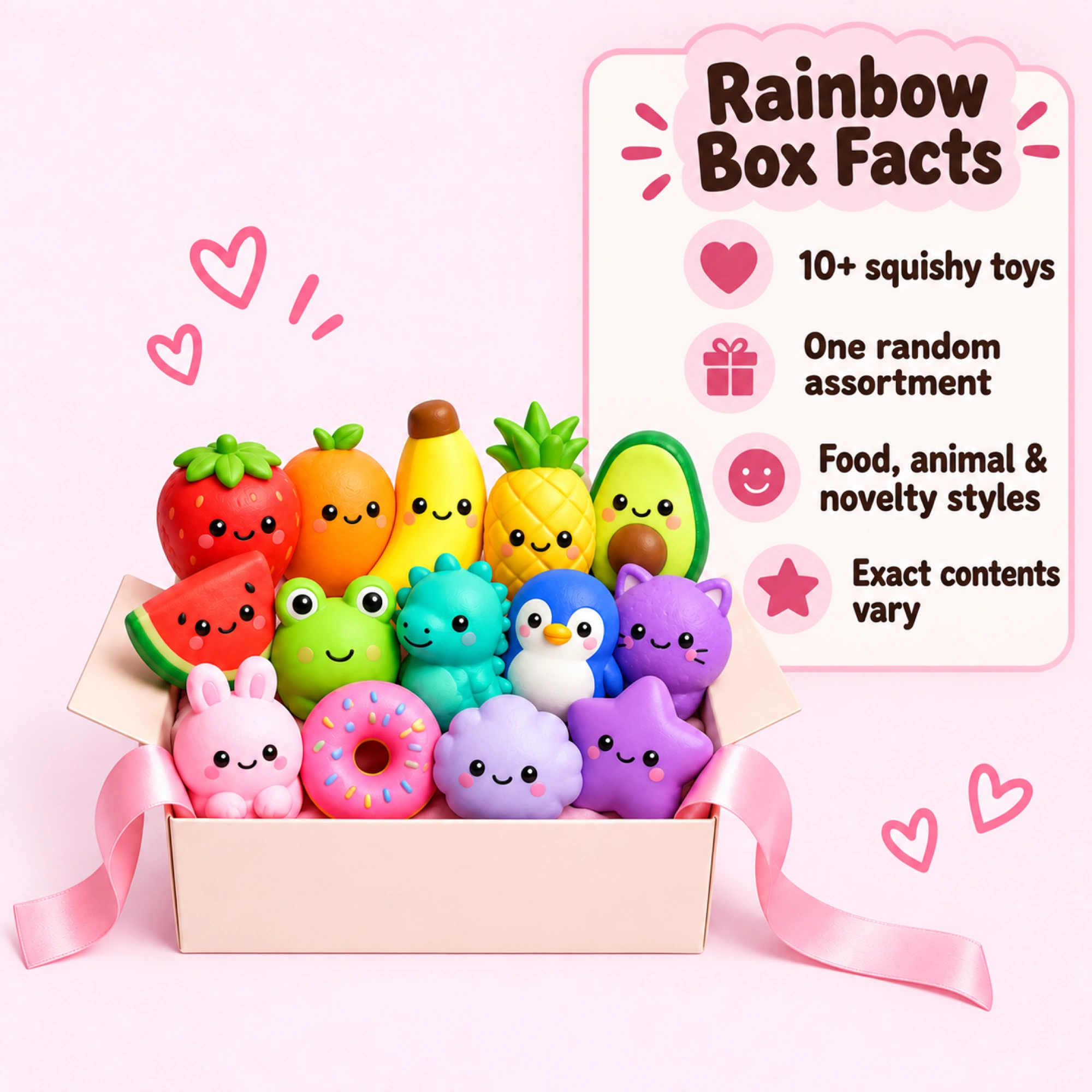 Rainbow Squishy Mystery Box – 10+ Piece Assortment사진 접미사